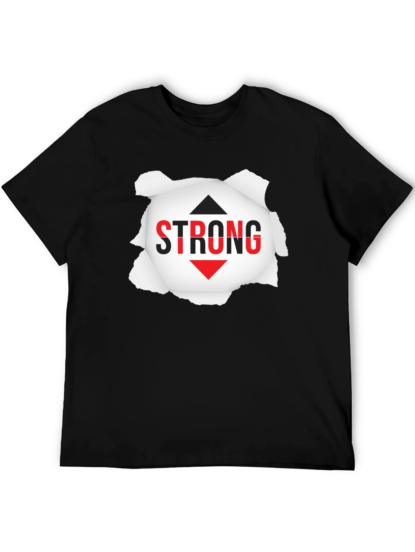 Black Strong Graphic Tee - Black Short Sleeve Shirt view 5