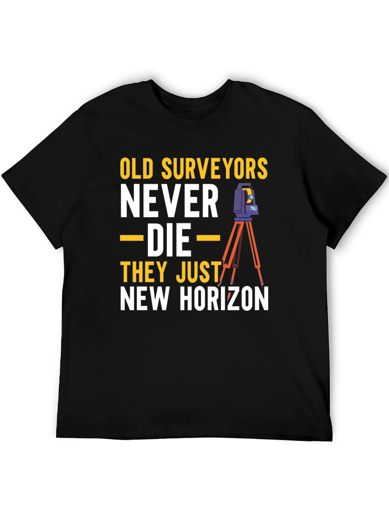 Black Old Surveyors New Horizon Graphic T-Shirt view 5