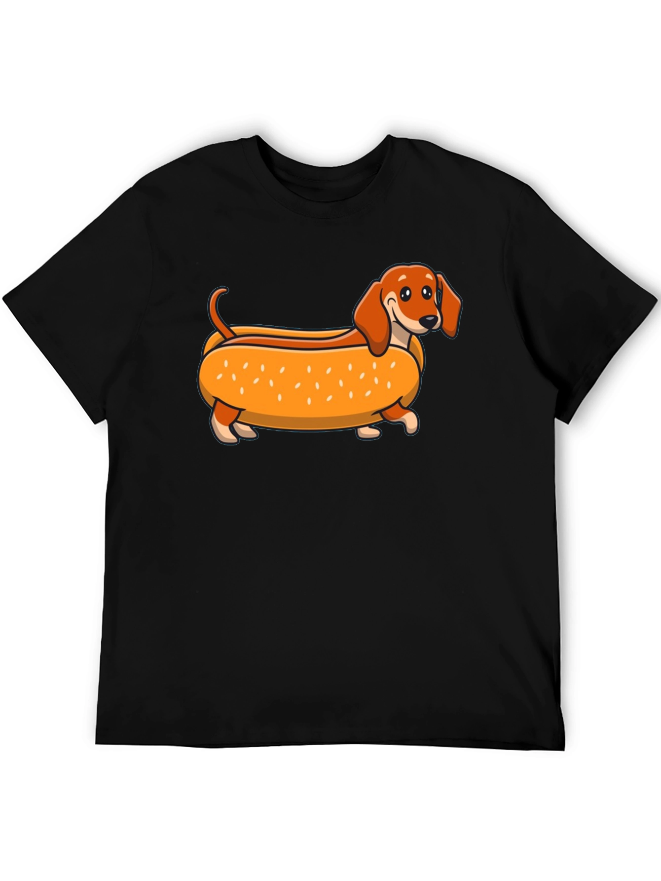Black Dachshund Hot Dog T-Shirt view 5