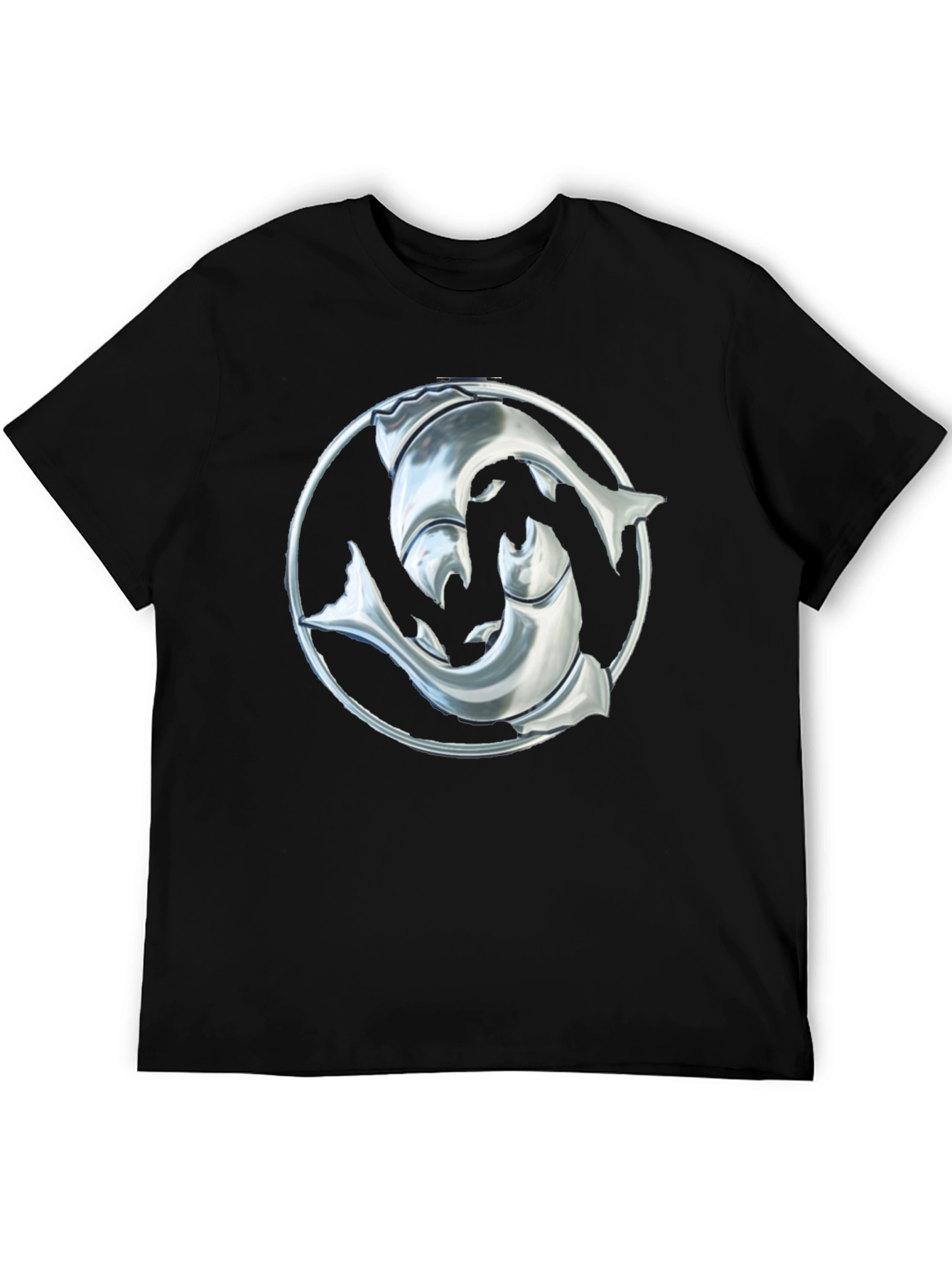 Black Dolphin Yin Yang Graphic Tee - Black Cotton Blend view 5