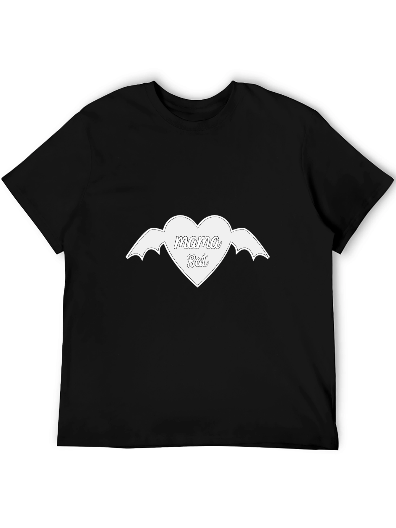 Black Mama Bat Heart Graphic Tee - Black T-Shirt view 5