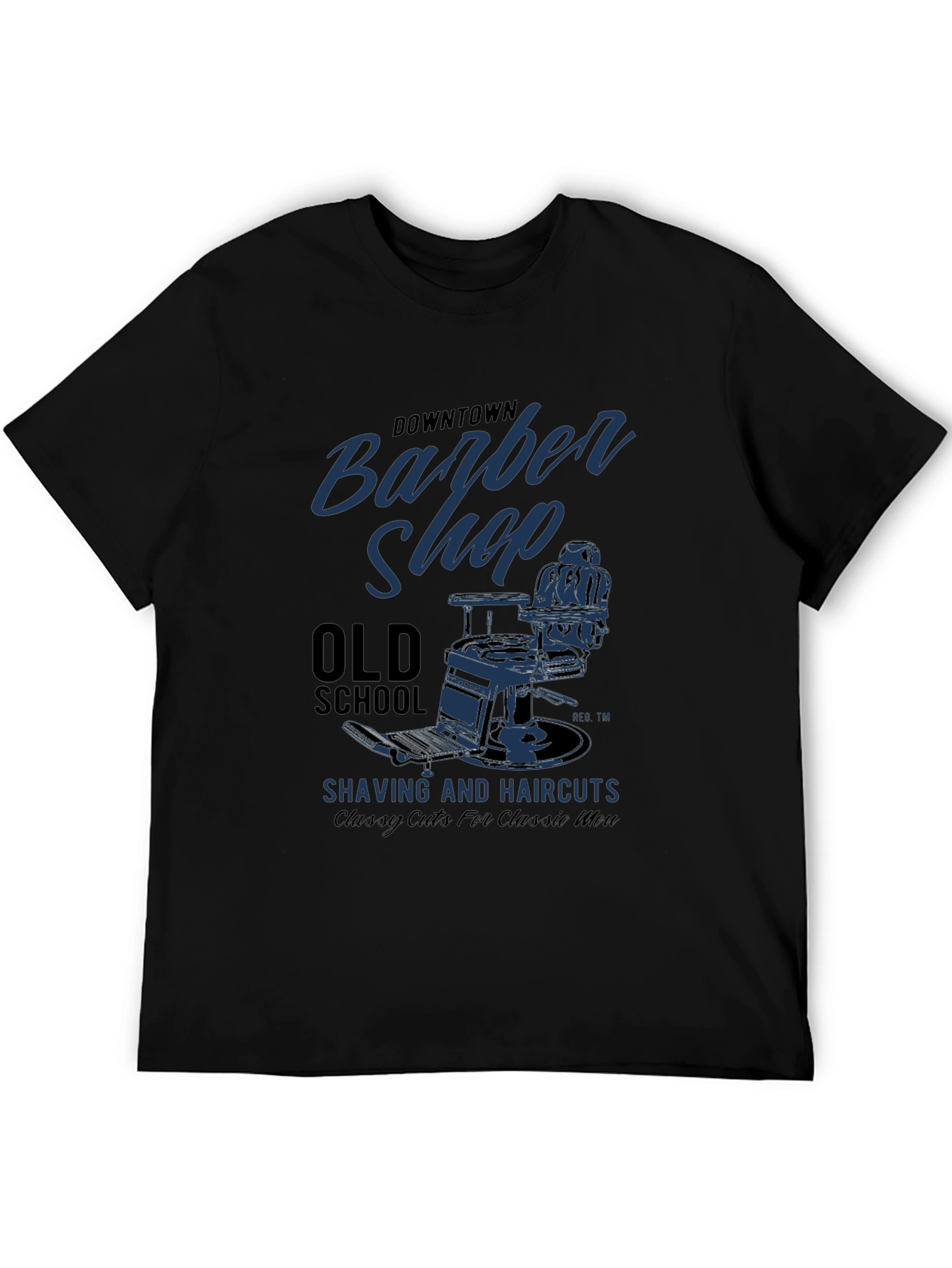 Black Downtown Barber Shop Old School Graphic T-Shirt view 5