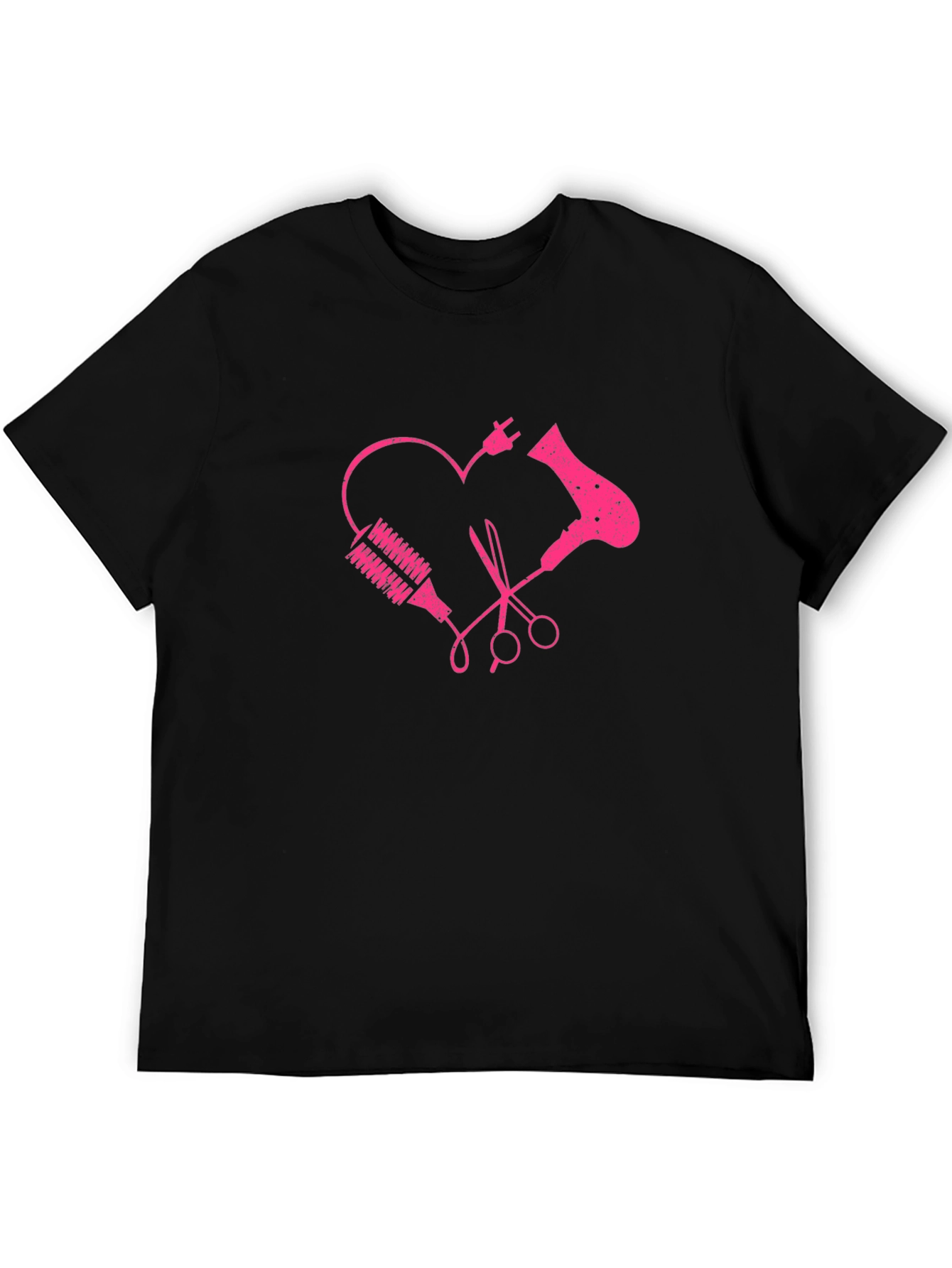 Black Hairdresser Heart Graphic Tee - Stylist Love view 5