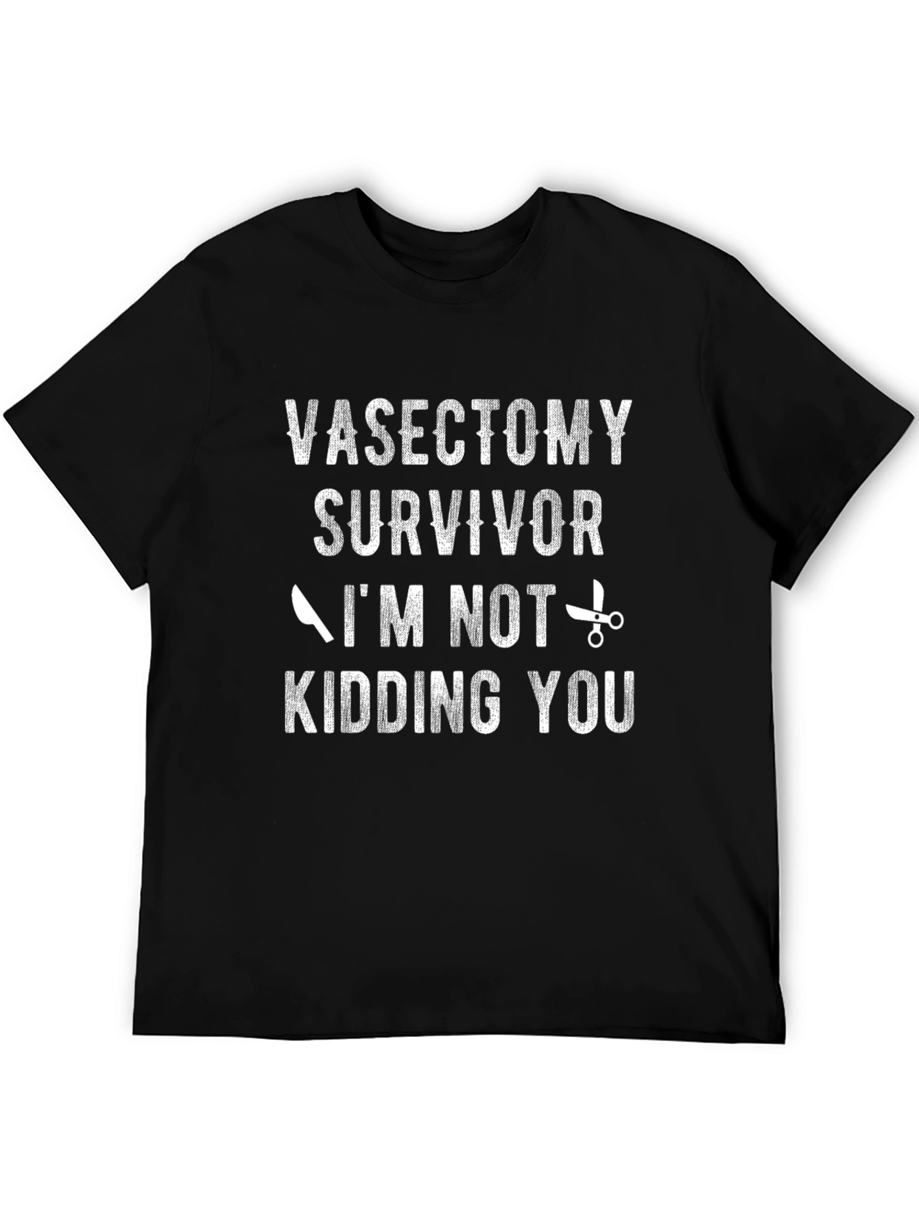 Black Vasectomy Survivor Humor Graphic Tee view 5