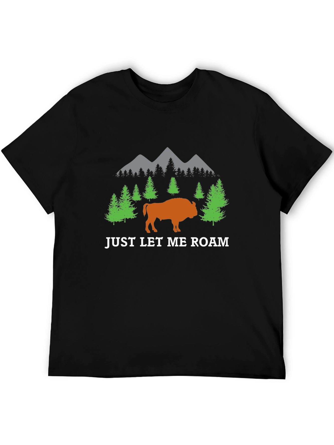 Black Just Let Me Roam Bison Graphic Tee view 5
