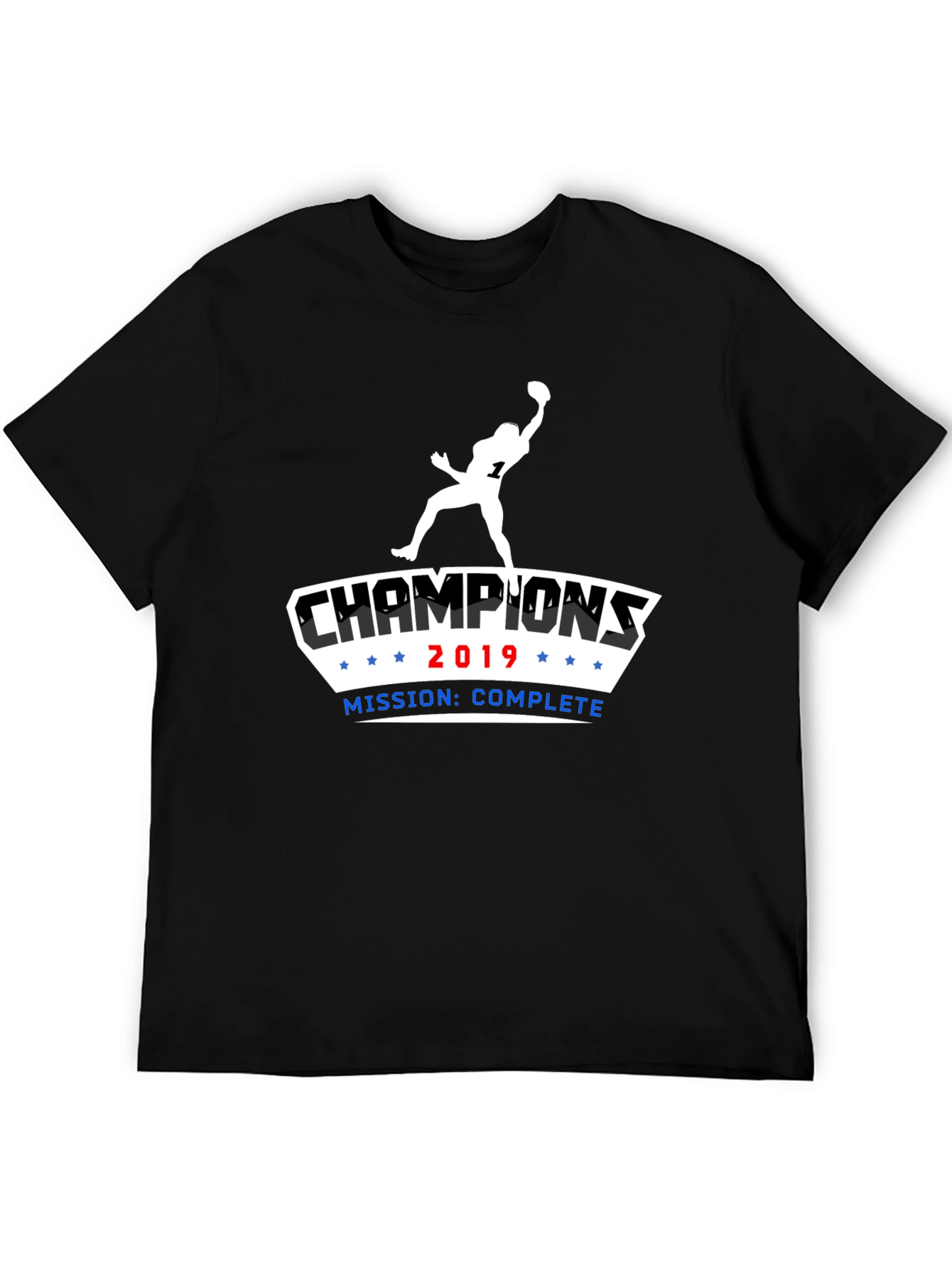 Black Champions 2019 Football T-Shirt - Mission Complete view 5