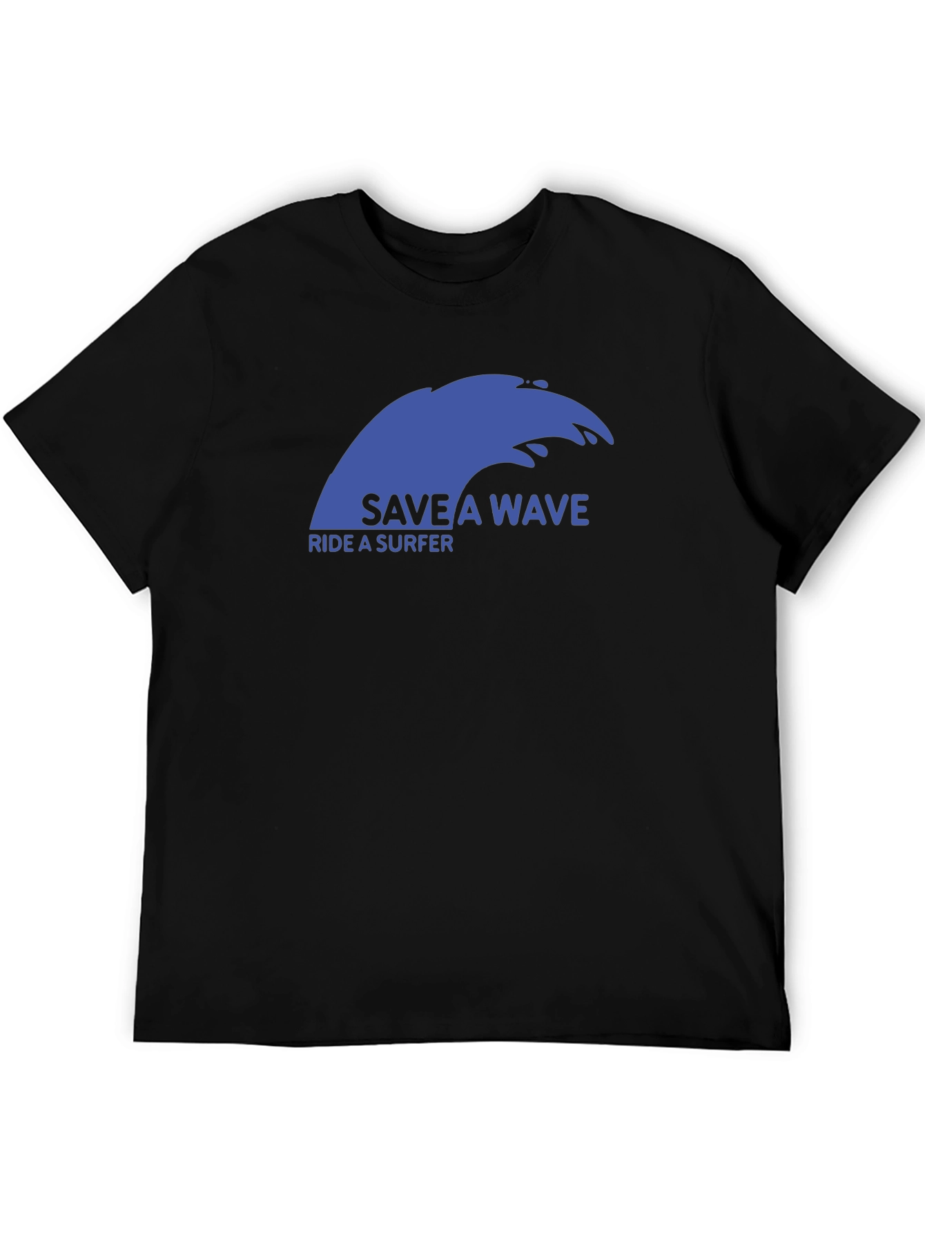 Black Save a Wave T-Shirt - Ride a Surfer! view 5