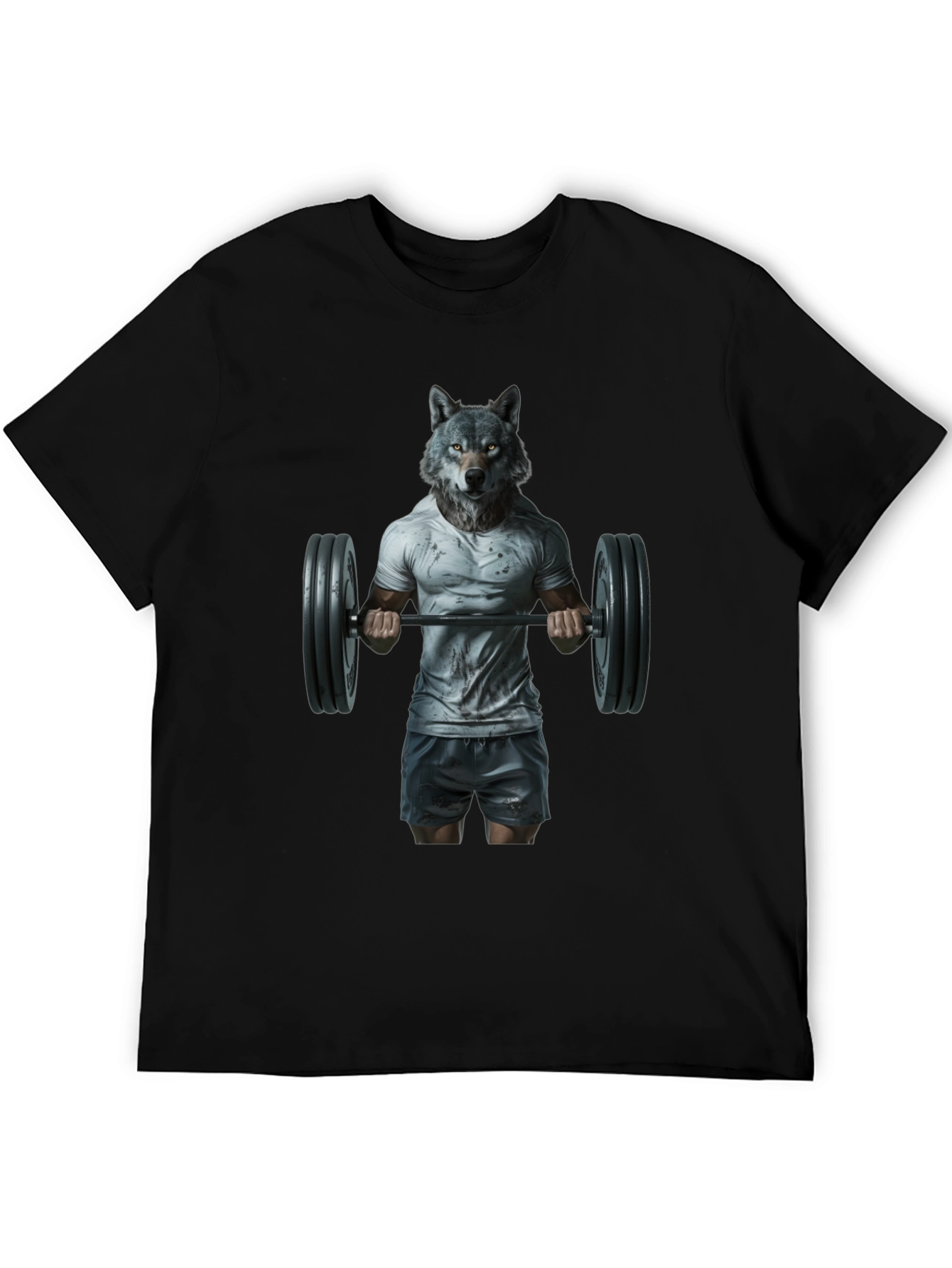 Black Wolf Gym T-Shirt - Animal Bodybuilding Tee view 5