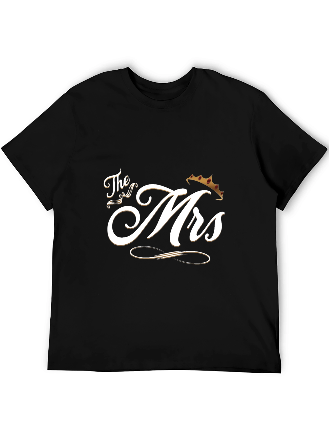 Black The Mrs. T-Shirt - Newlywed Gift view 5