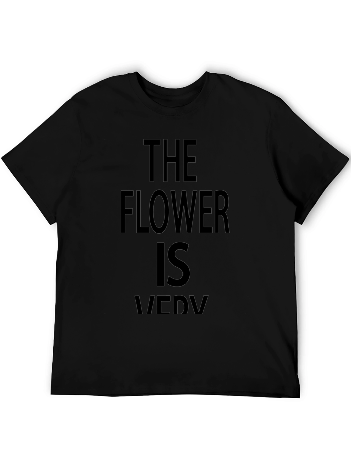 Black The Flower is Very Funny Black T-Shirt view 5