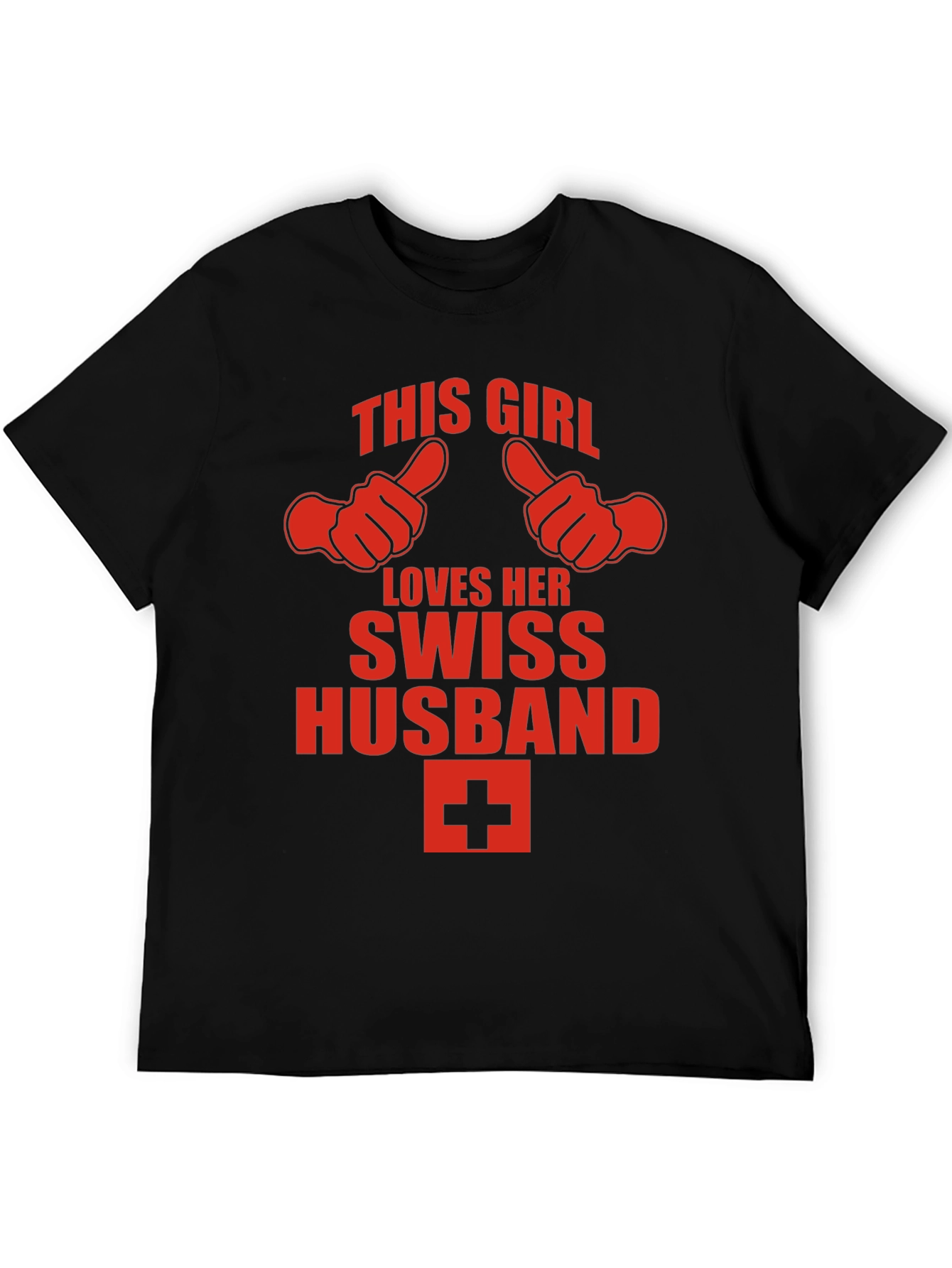 Black Funny Swiss Husband Graphic Tee view 5