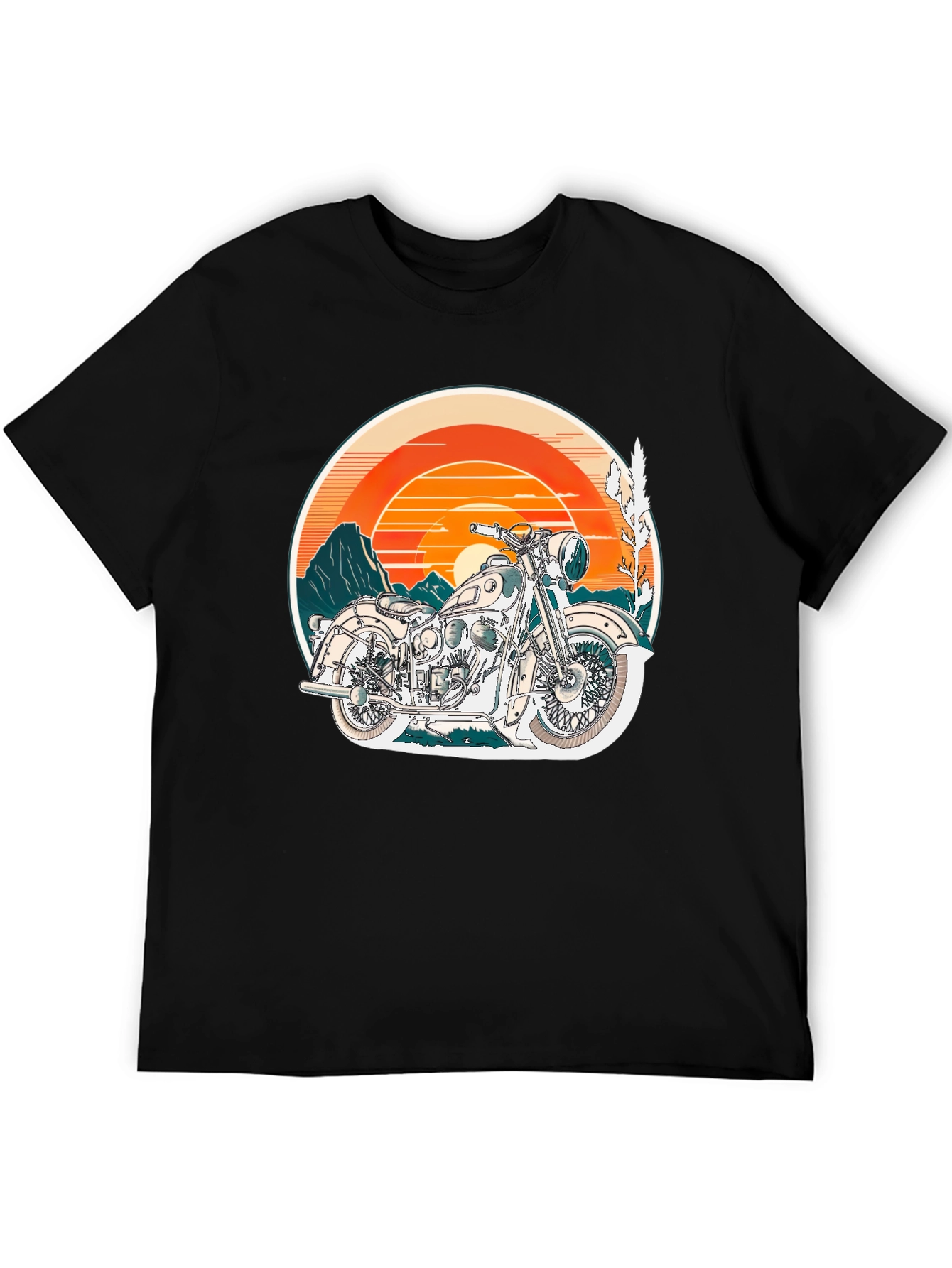 Black Vintage Motorcycle Graphic T-Shirt - Retro Style view 5