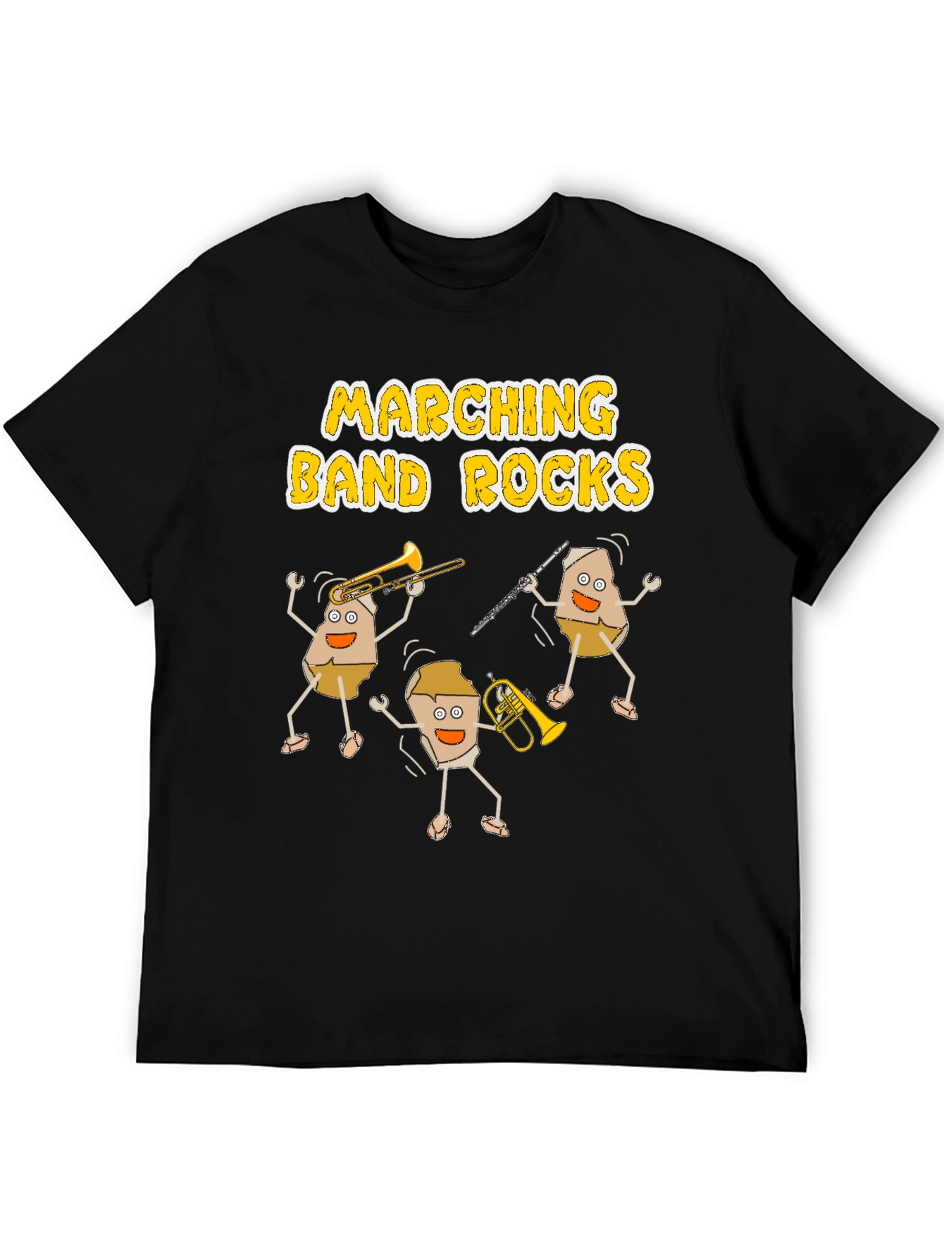 Black Marching Band Rocks Funny T-Shirt - Music Lover Tee view 5