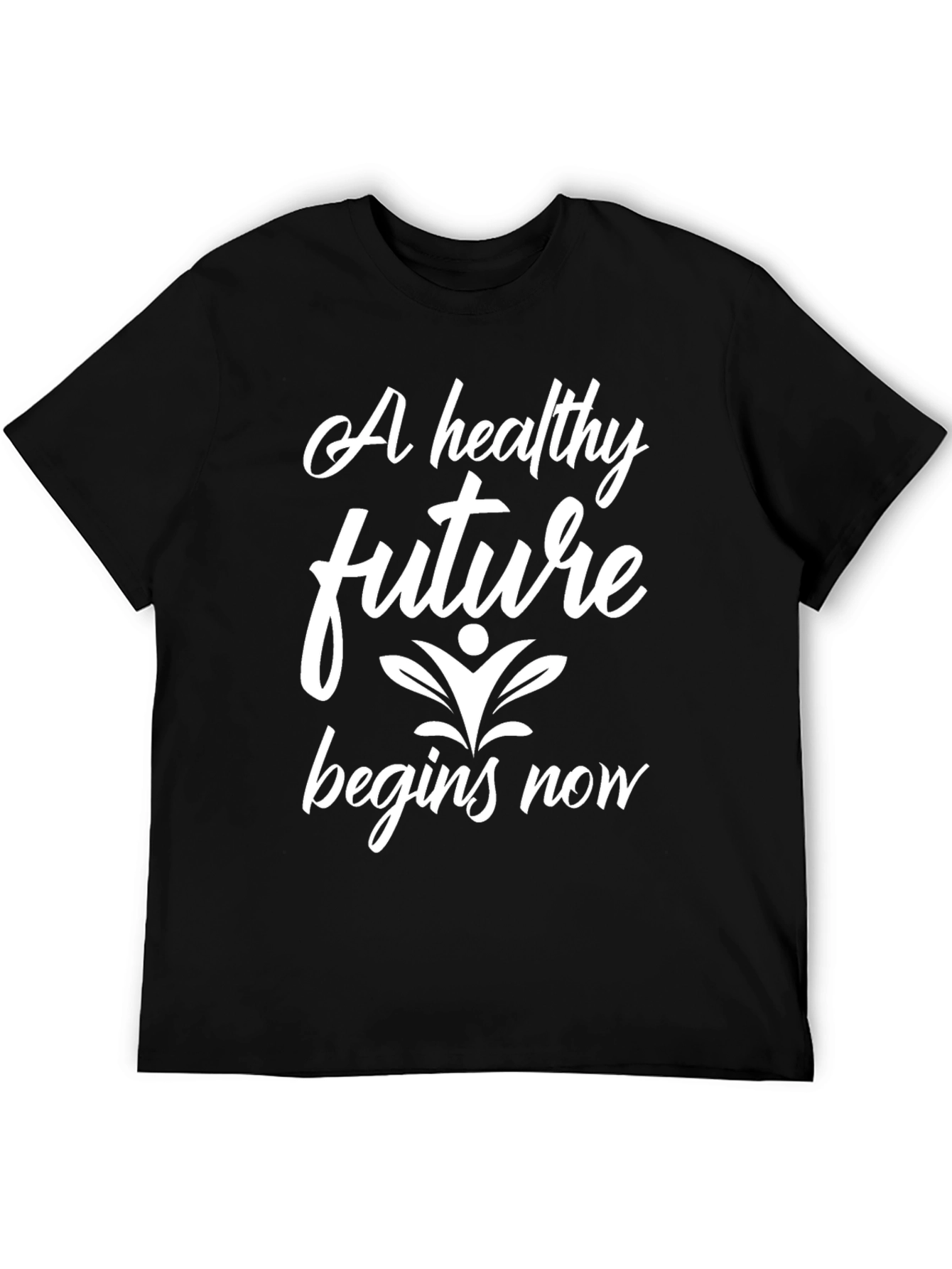 Black Healthy Future Begins Now Black T-Shirt view 5