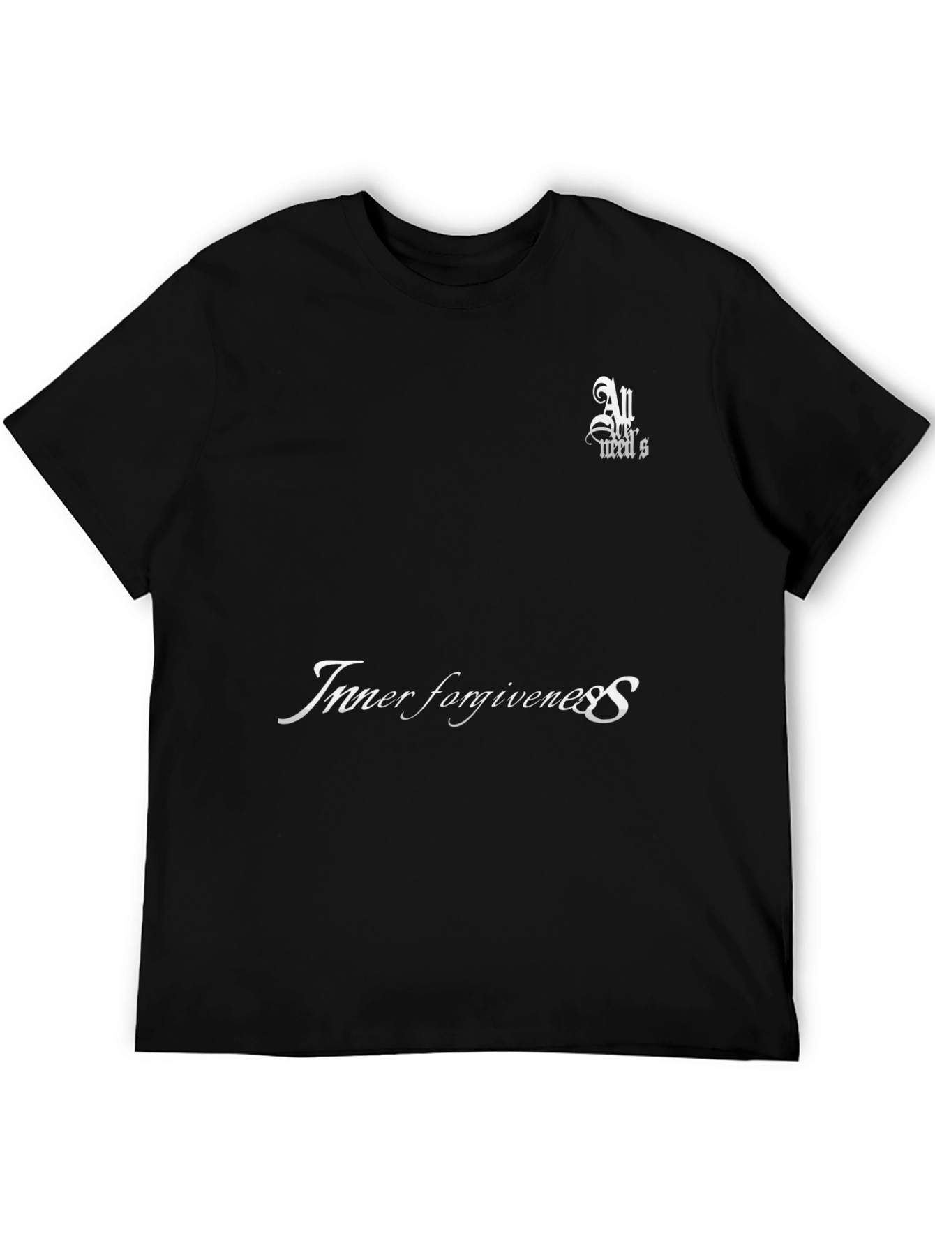 Black Inner Forgiveness Black Graphic T-Shirt view 5
