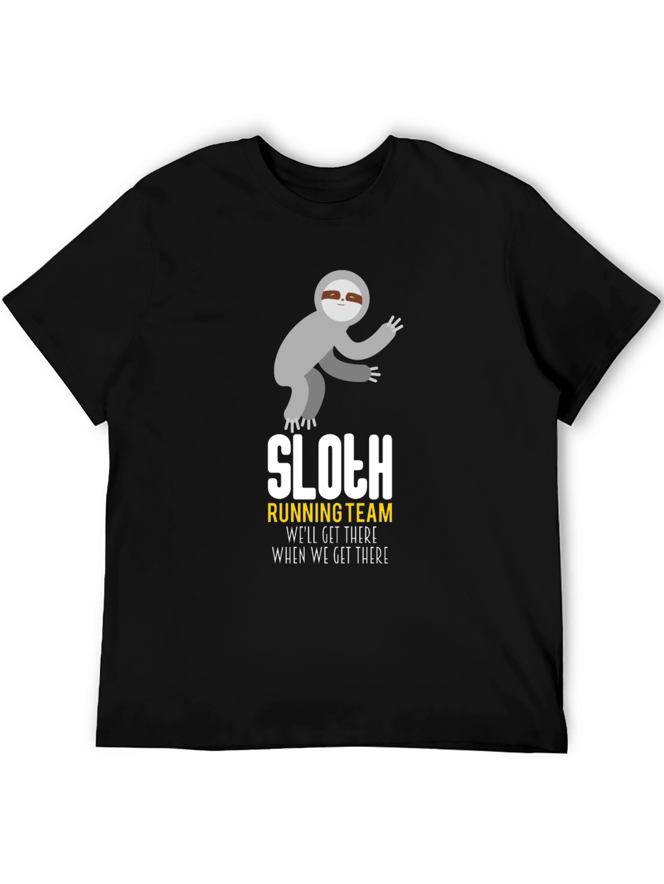 Black Sloth Running Team T-Shirt - Funny Graphic Tee view 5