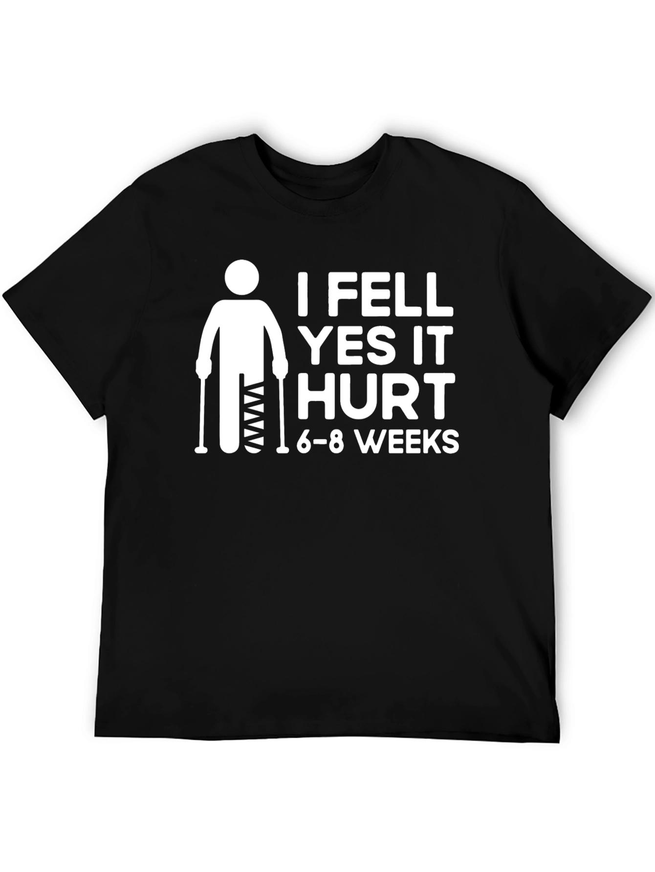 Black I Fell Yes It Hurt T-Shirt view 5