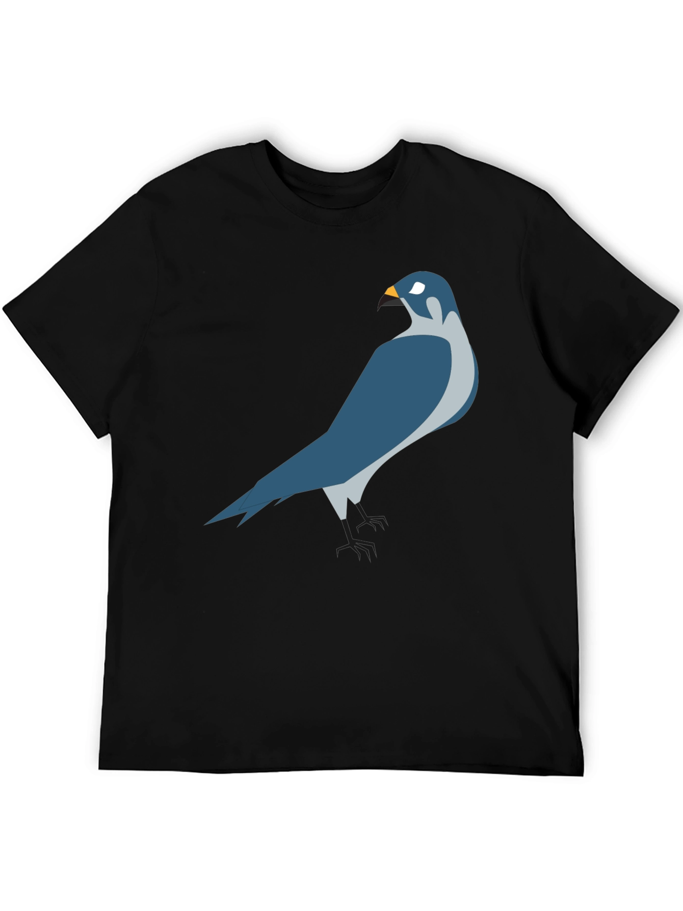 Black Cool Falcon Graphic T-Shirt - Black Cotton Blend view 5