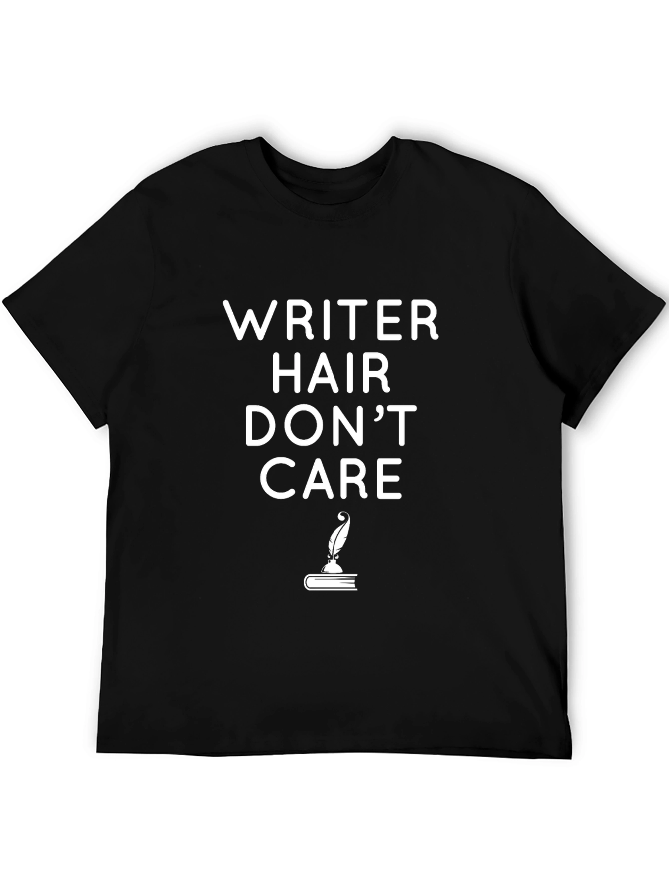 Black Writer Hair Don't Care Black T-Shirt view 5