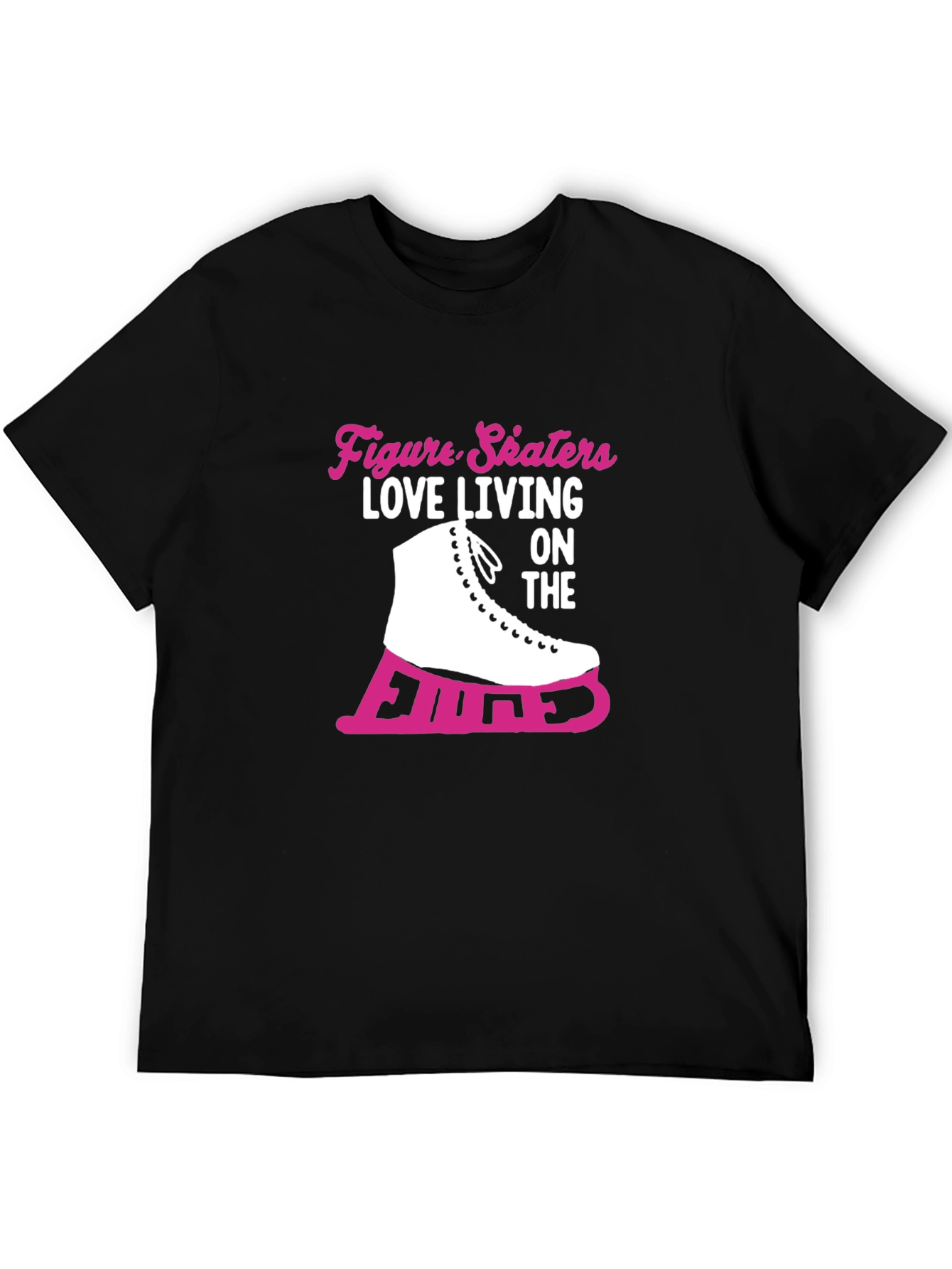 Black Figure Skaters Love Living on the Edge T-Shirt view 5