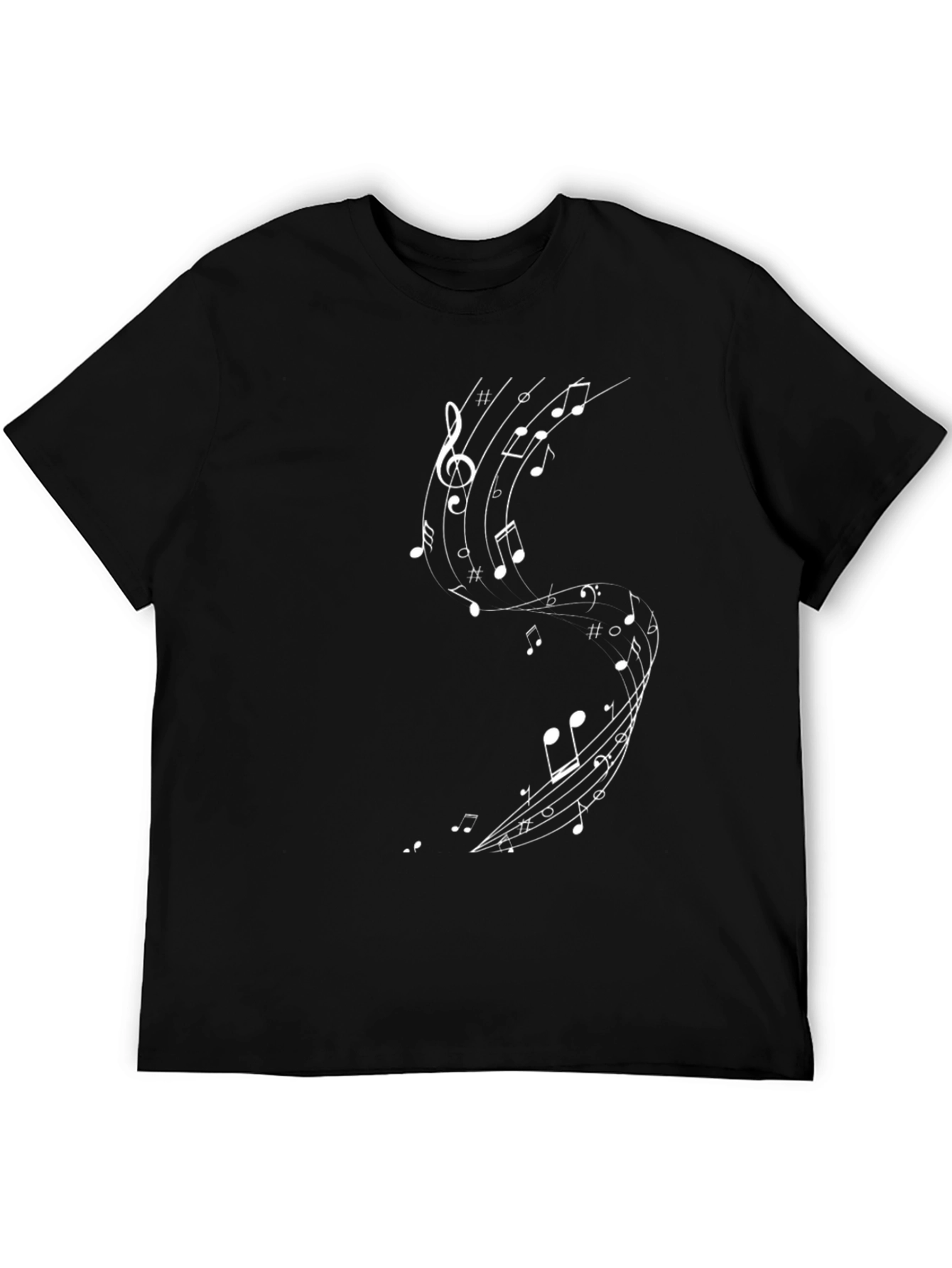 Black Musical Note Graphic Black T-Shirt view 5