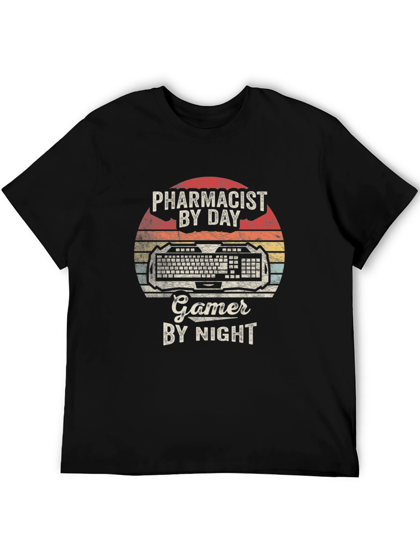 Black Pharmacist by Day Gamer by Night Black T-Shirt view 5