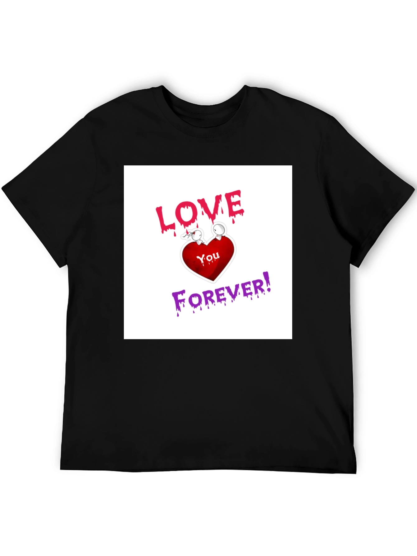 Black Love You Forever Graphic T-Shirt view 5