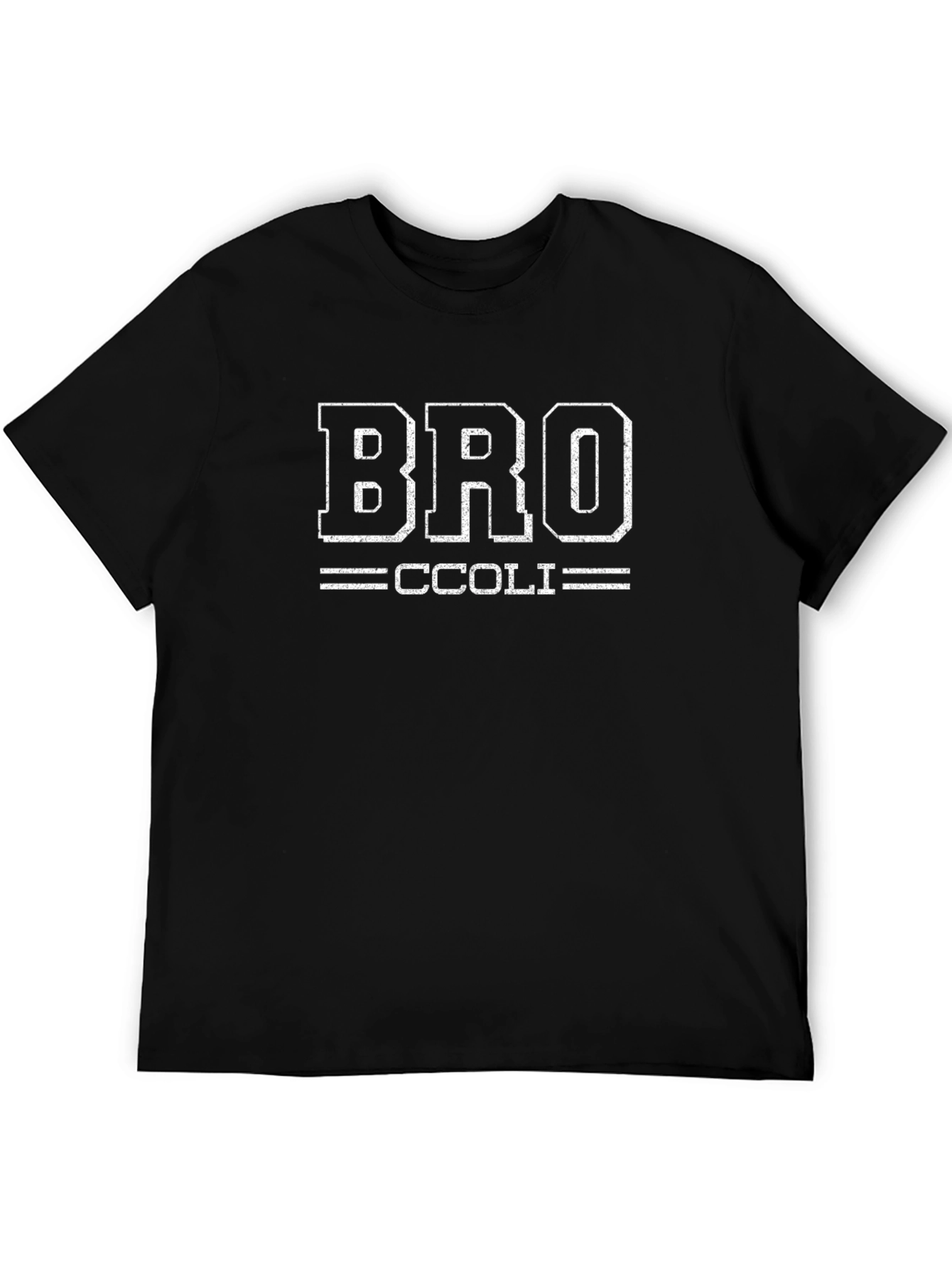 Black Broccoli Pun T-Shirt - Black, Cotton Casual Tee view 5