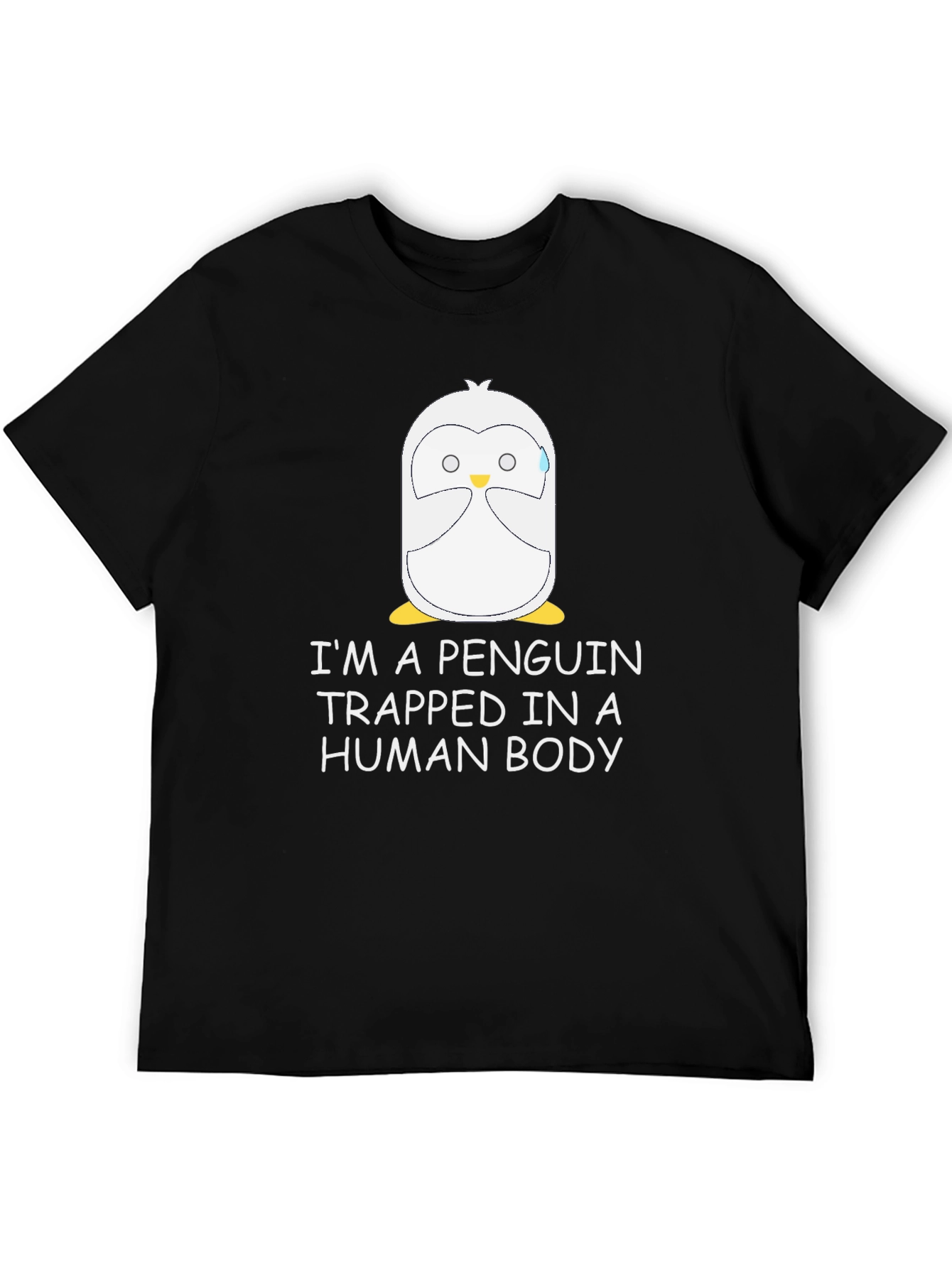 Black Penguin Trapped in a Human Body T-Shirt view 5