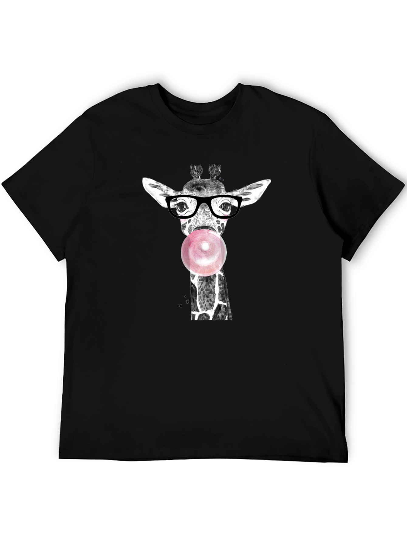 Black Giraffe Bubble Gum Graphic Tee view 5