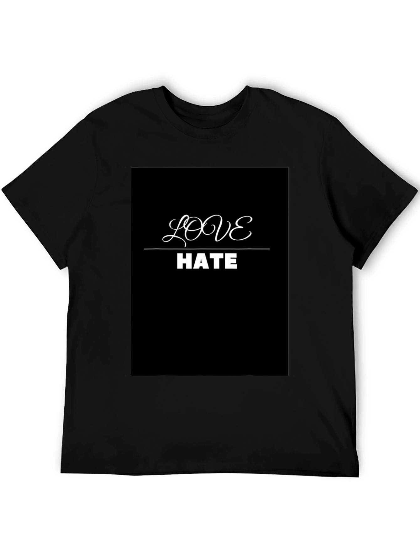 Black Love Hate Graphic Tee - Modern Contrast view 5