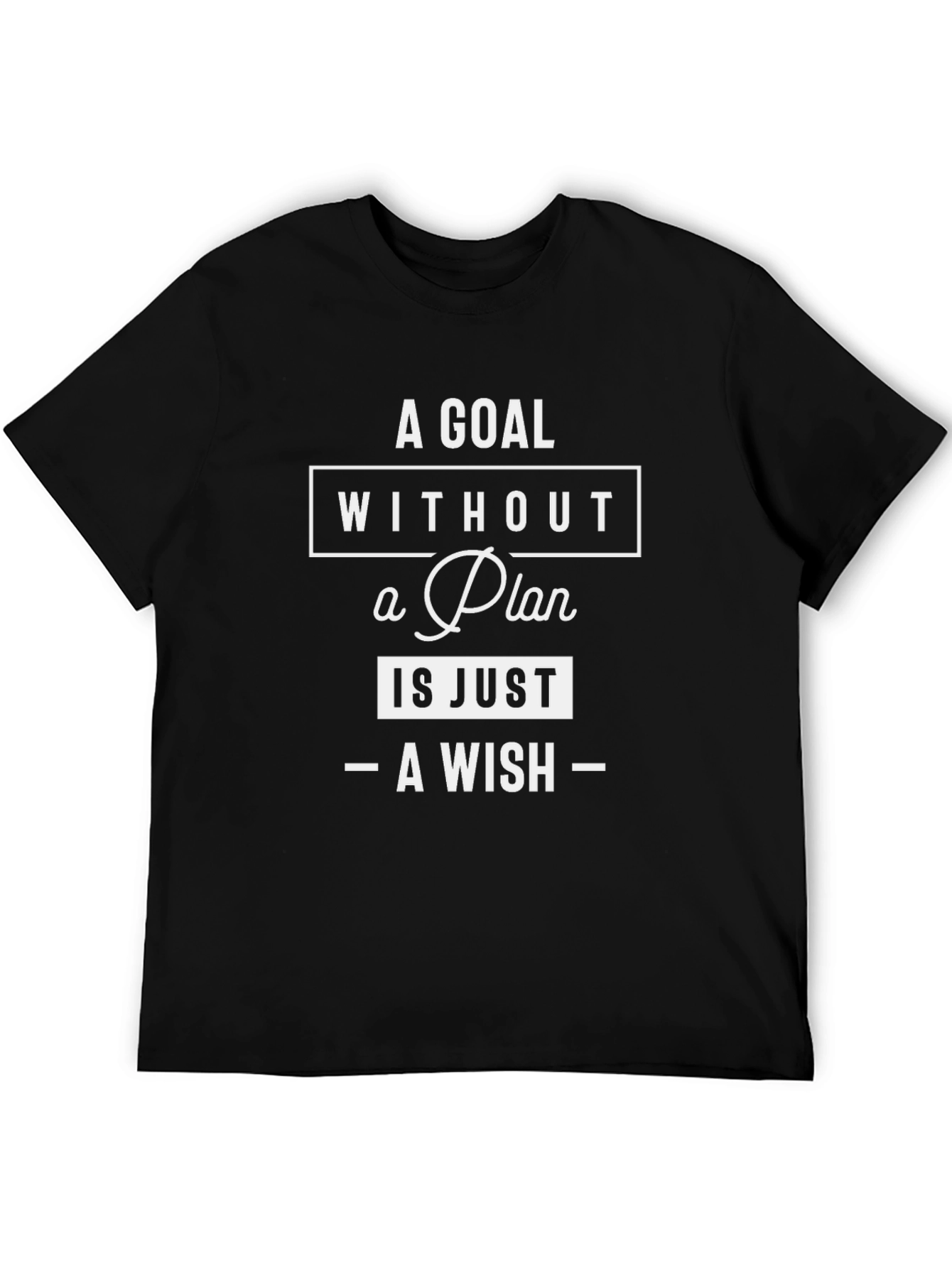 Black Goal Without Plan T-Shirt - Motivational Quote Tee view 5