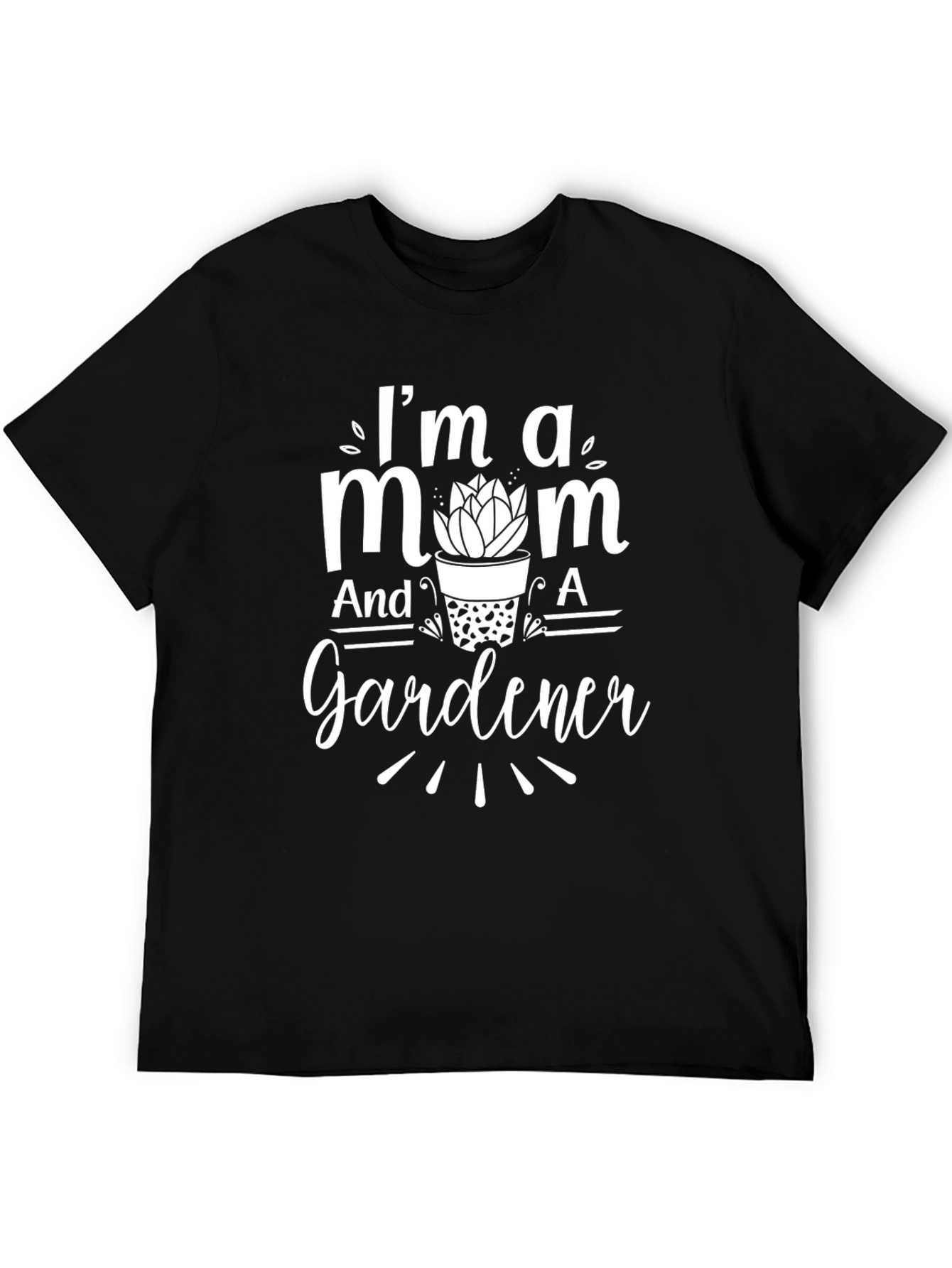 Black I'm A Mom And A Gardener Black T-Shirt view 5