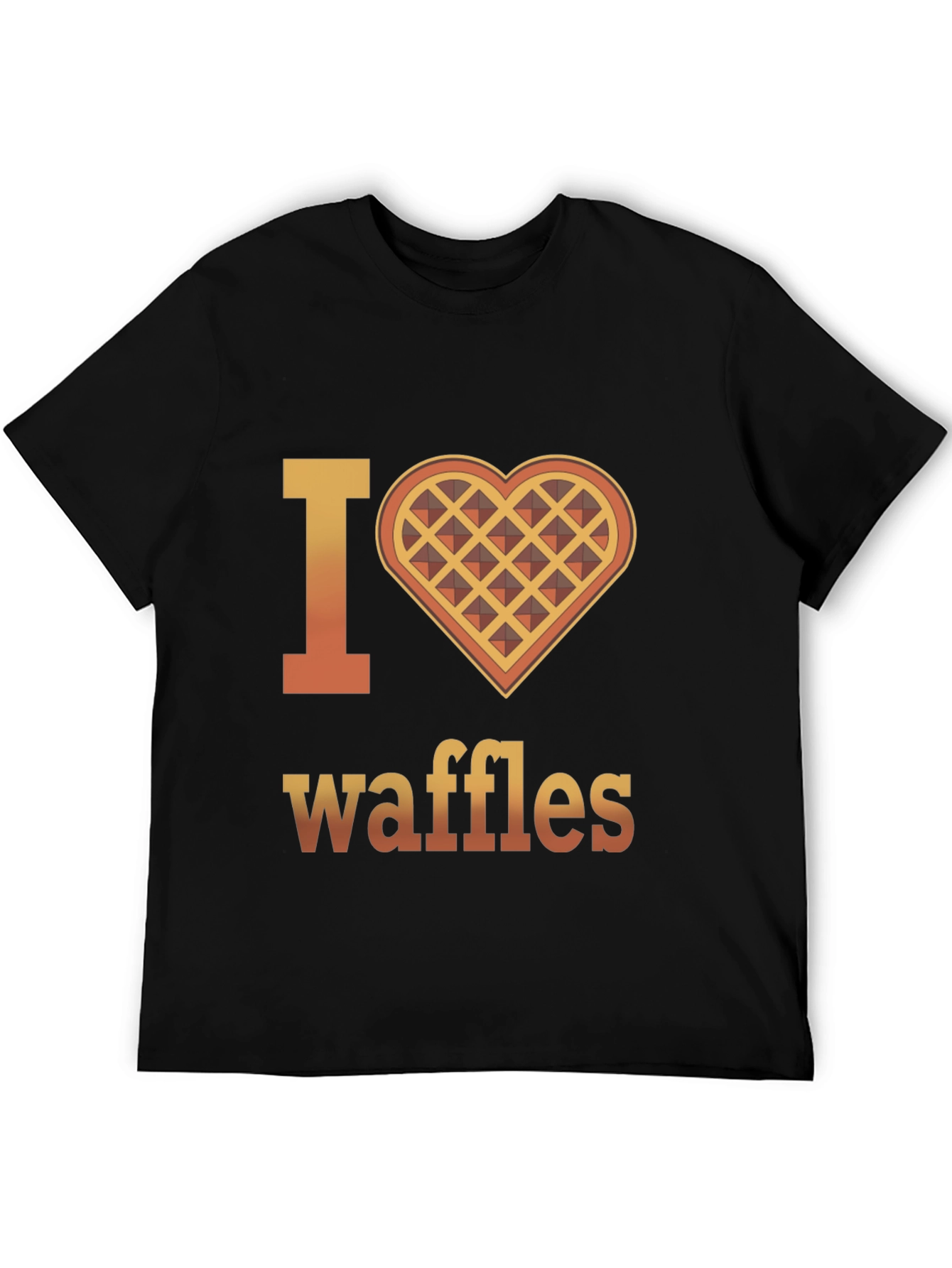 Black I Heart Waffles Graphic T-Shirt - Novelty Tee view 5