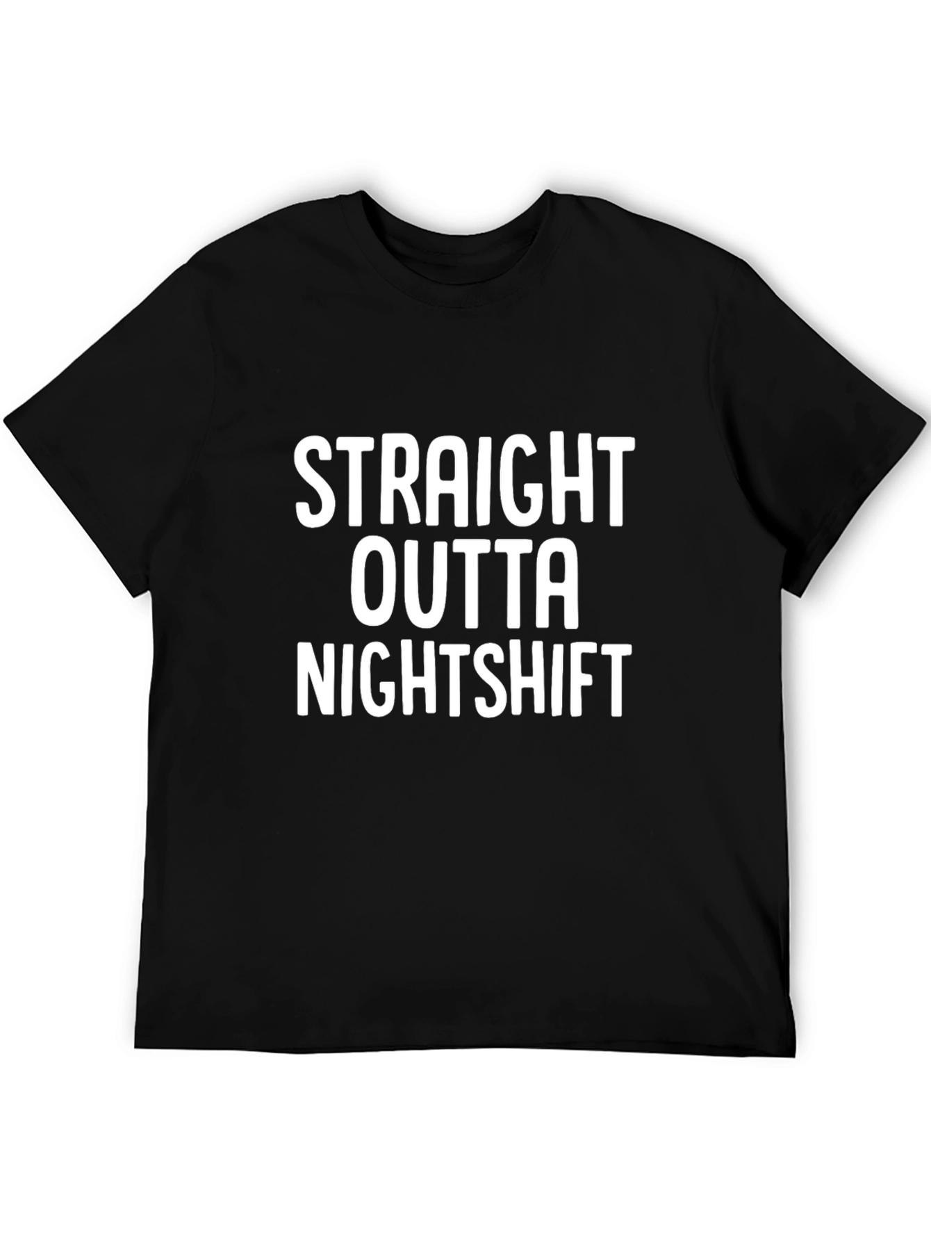 Black Straight Outta Nightshift Black T-Shirt view 5