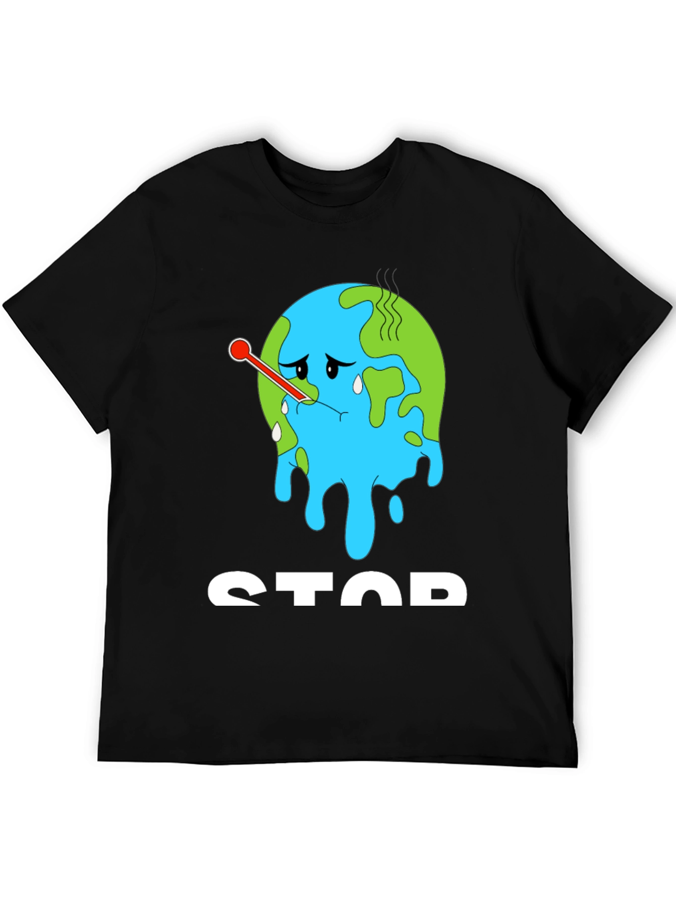 Black Stop Climate Change T-Shirt view 5