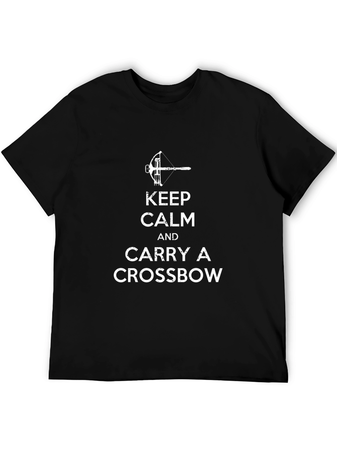 Black Keep Calm and Carry a Crossbow Graphic T-Shirt view 5