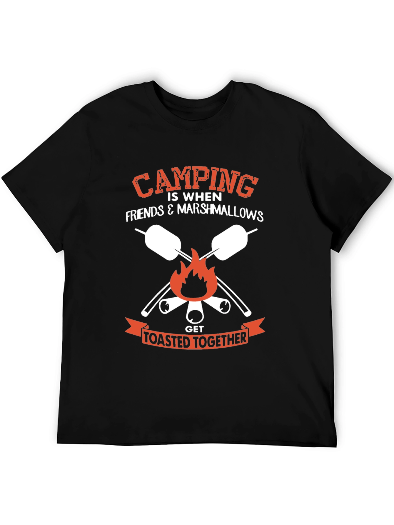 Black Camping Marshmallow Toasted Together Graphic Tee view 5