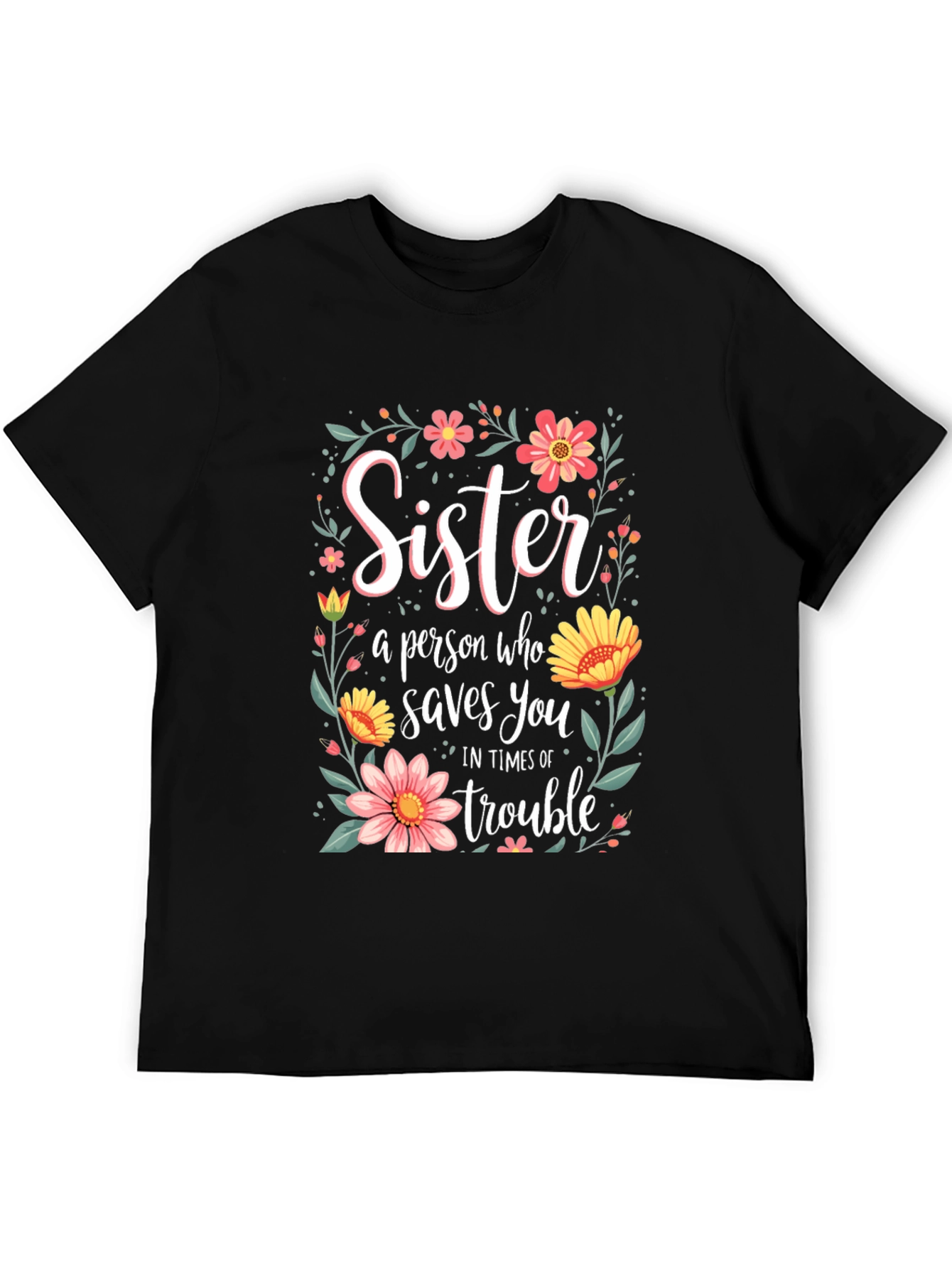 Black Sister Saves You Floral T-Shirt view 5