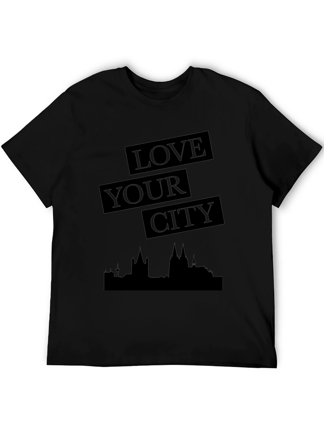 Black Love Your City Black Graphic Tee - Stylish Urban Design view 5