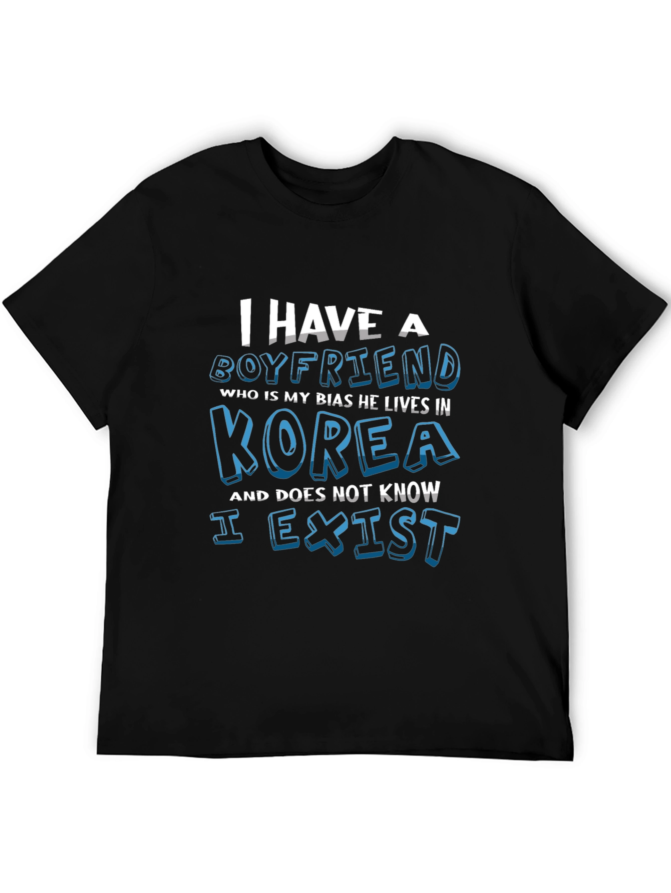Black I Have a Boyfriend Korea T-Shirt view 5