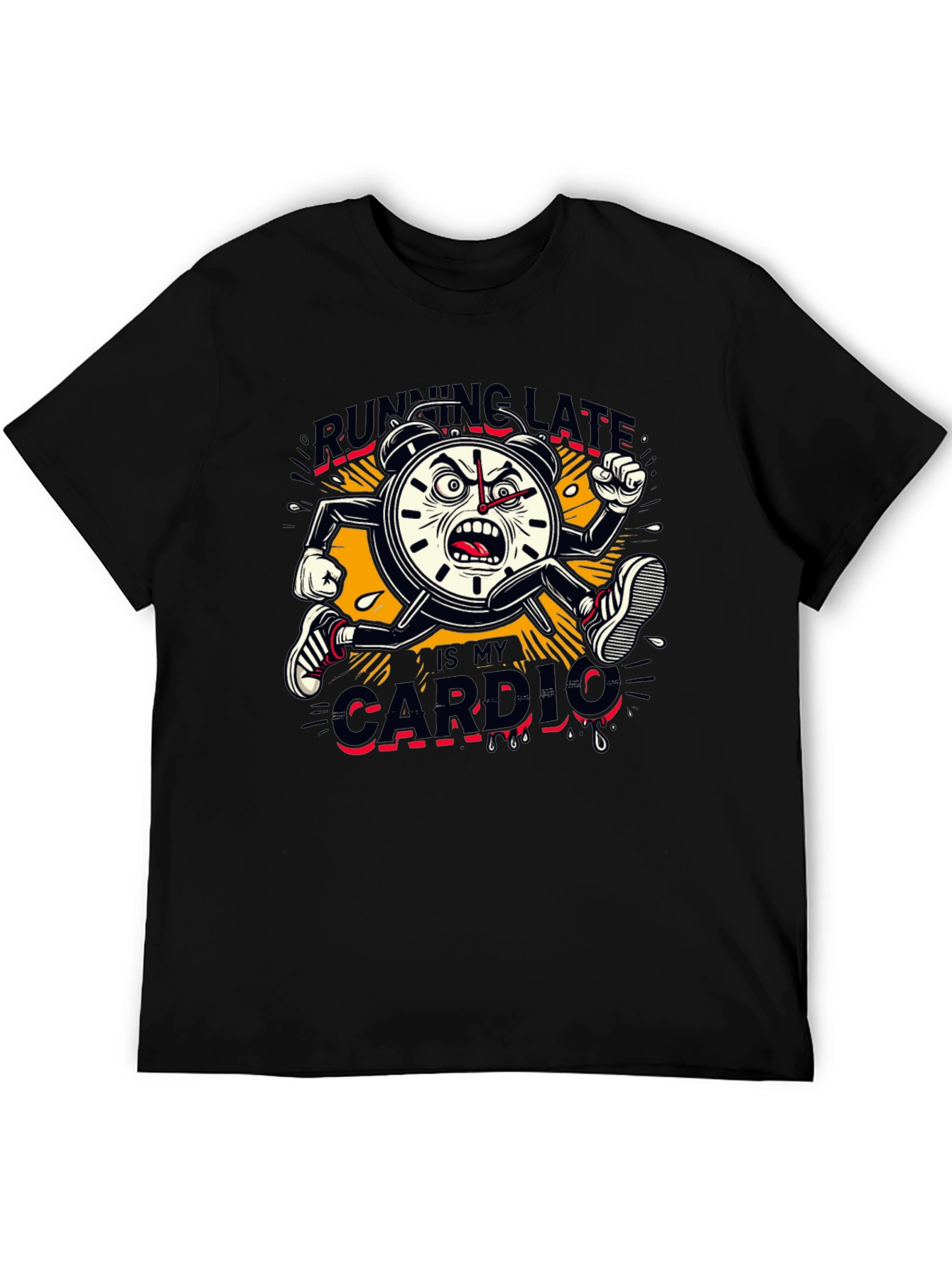 Black Running Late Cardio Graphic Tee view 5