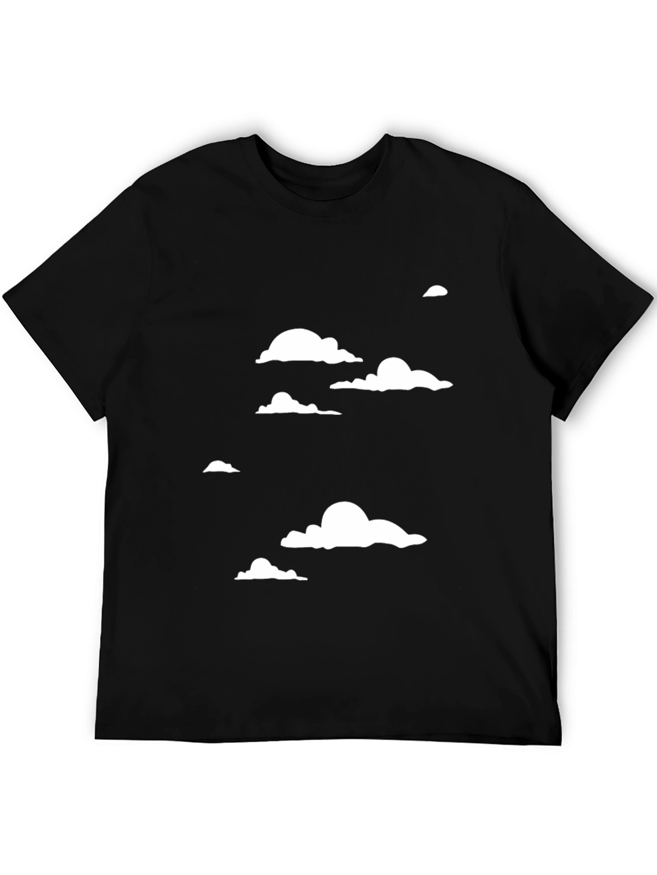 Black Cloudscape Graphic Tee - Black Cotton T-Shirt view 5