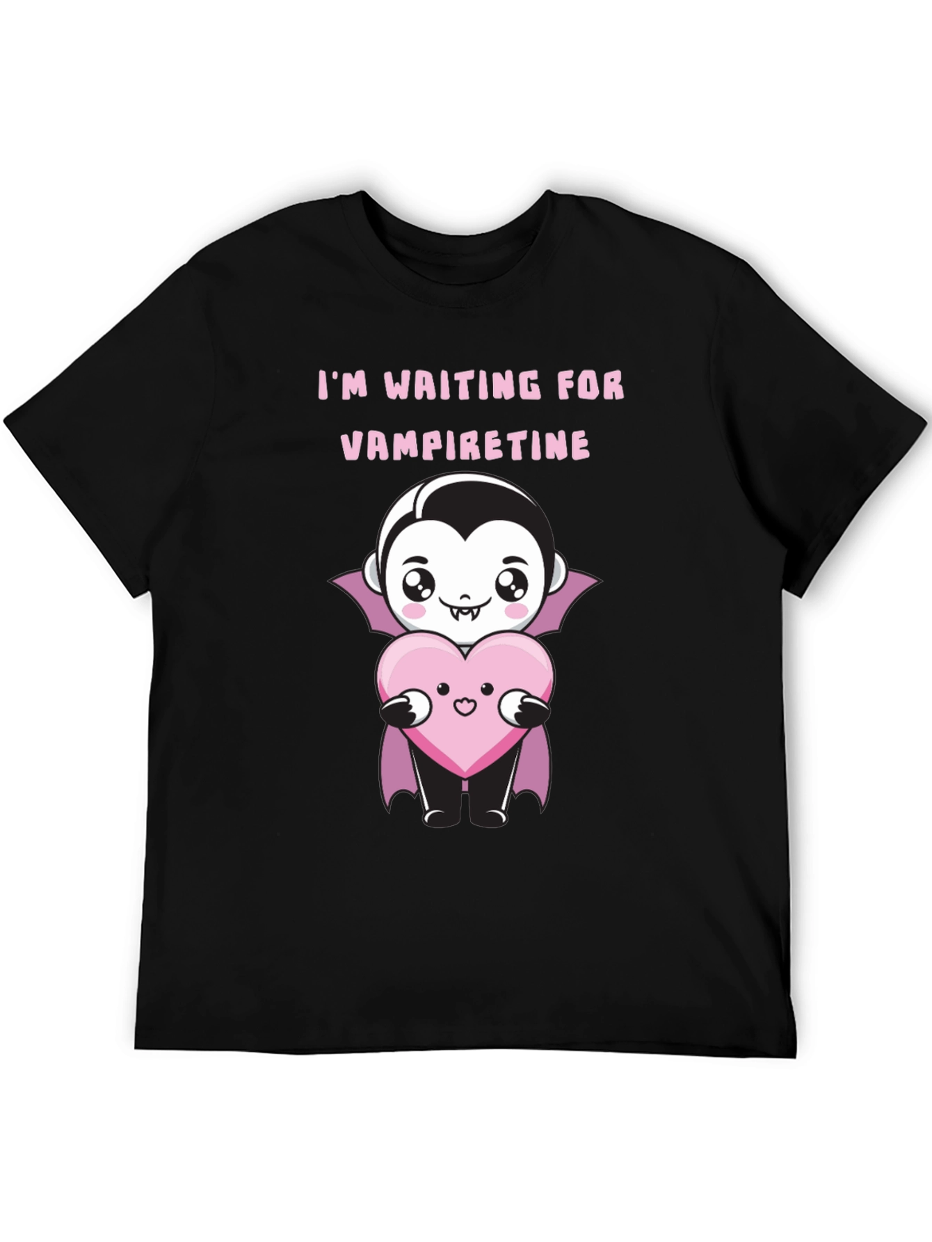 Black Vampire Valentine T-Shirt - Waiting for Vampiretine view 5