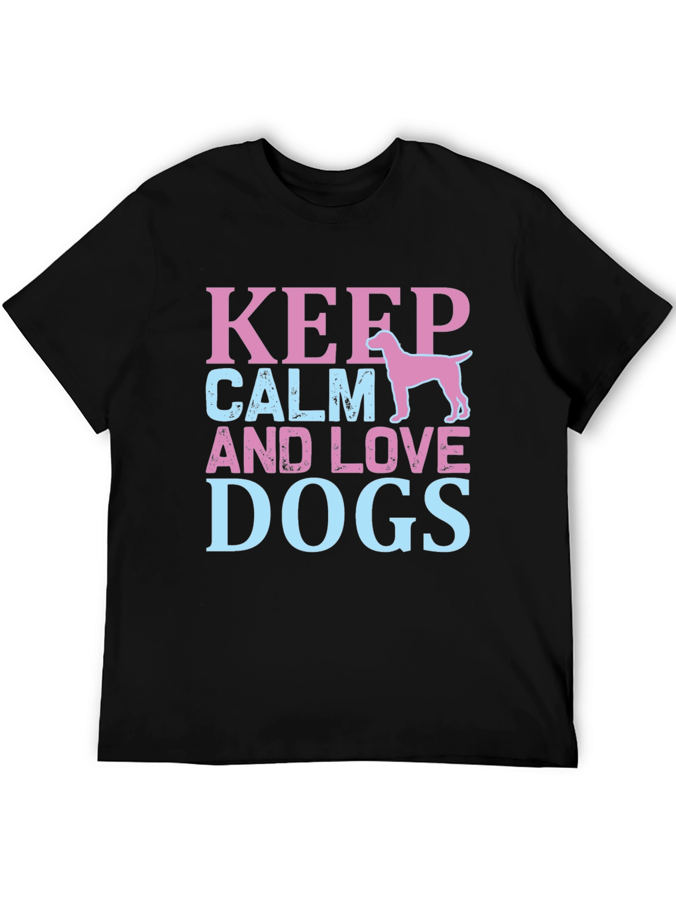 Black Keep Calm and Love Dogs Graphic Tee view 5