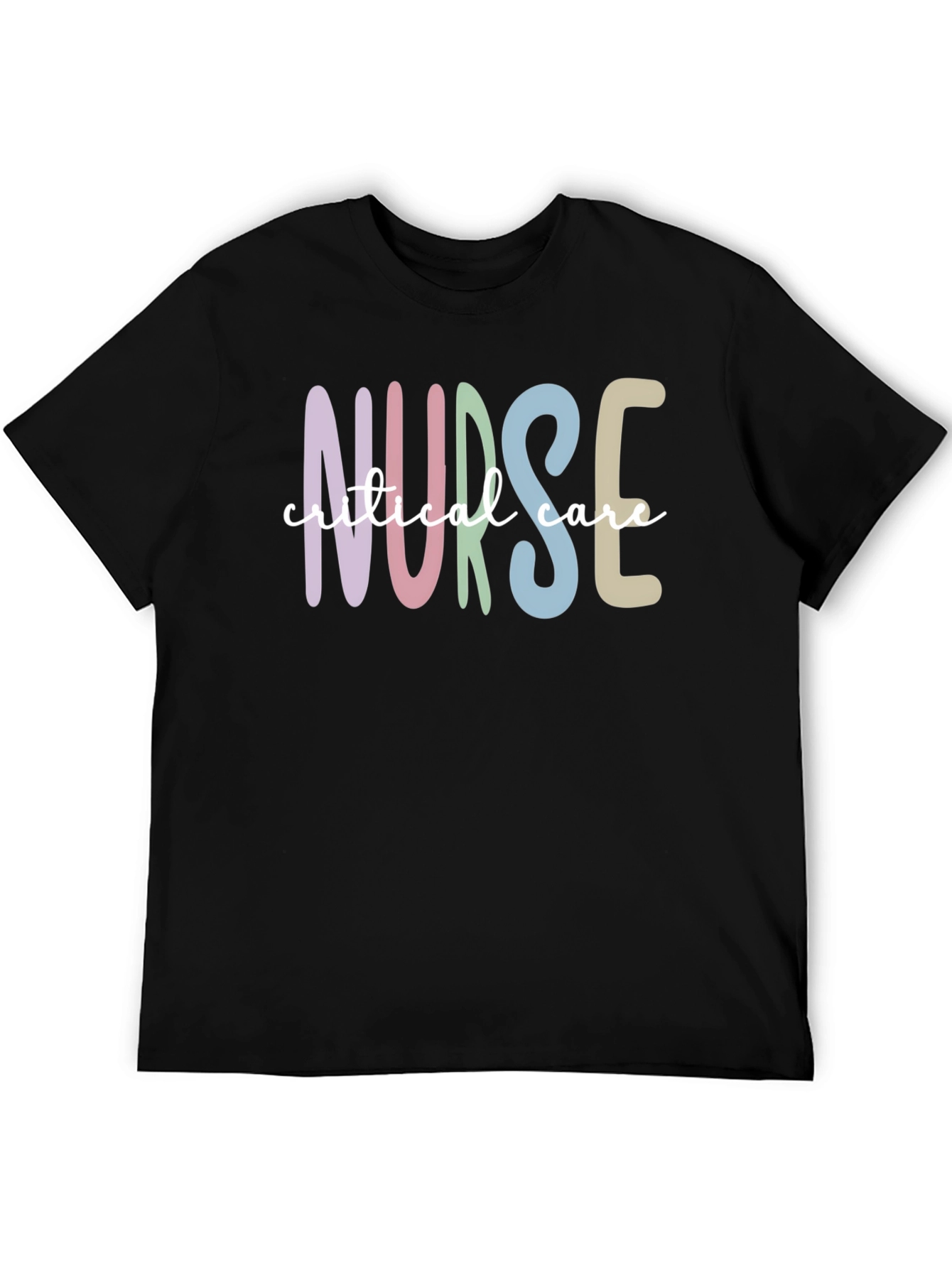 Black Critical Care Nurse T-Shirt, Black Unisex Tee view 5