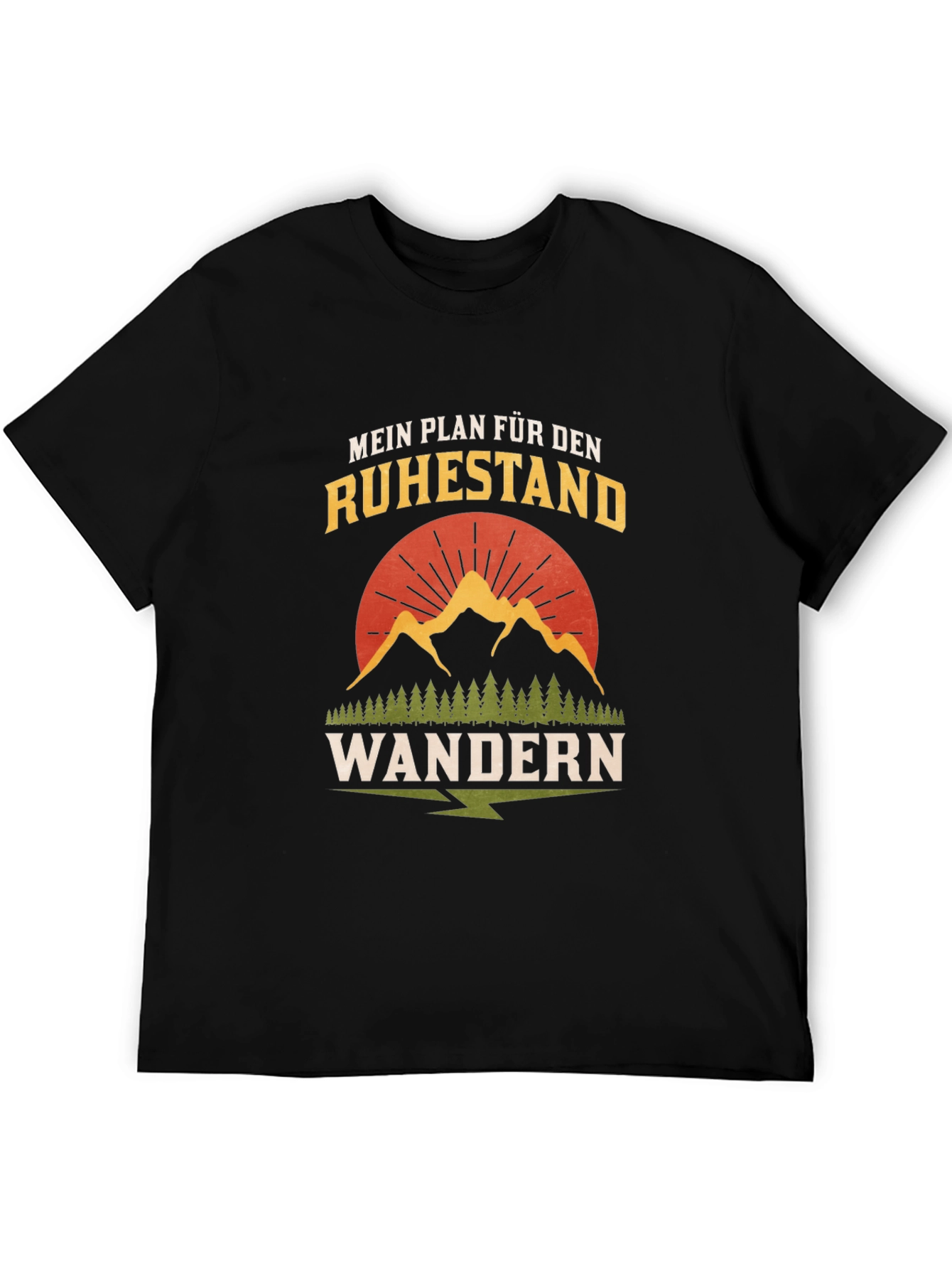 Black Retirement Hiking Plan T-Shirt view 5