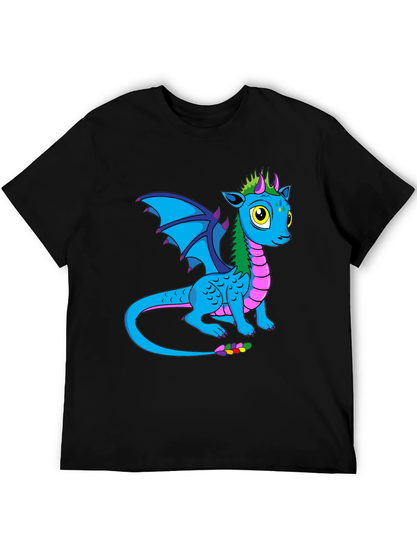 Black Dragon Graphic T-Shirt - Black Cotton Tee view 5