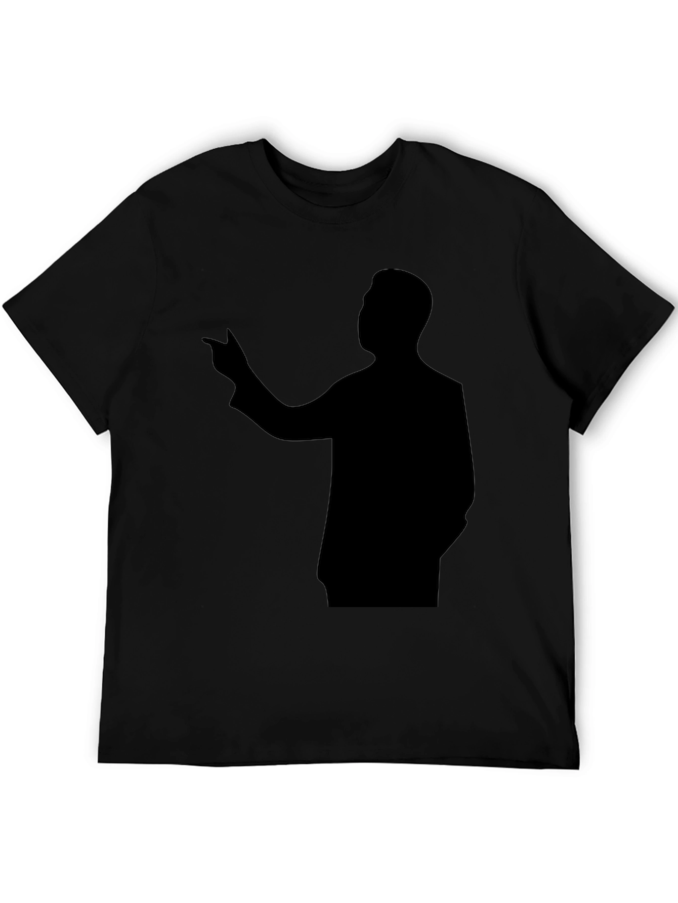 Black Silhouette Man Pointing T-Shirt view 5