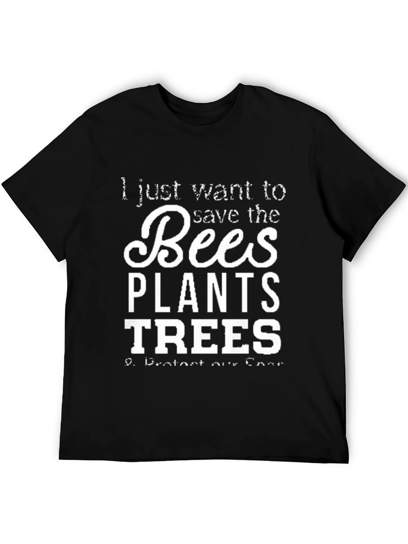 Black Save the Bees Graphic Tee - Black Unisex T-Shirt view 5